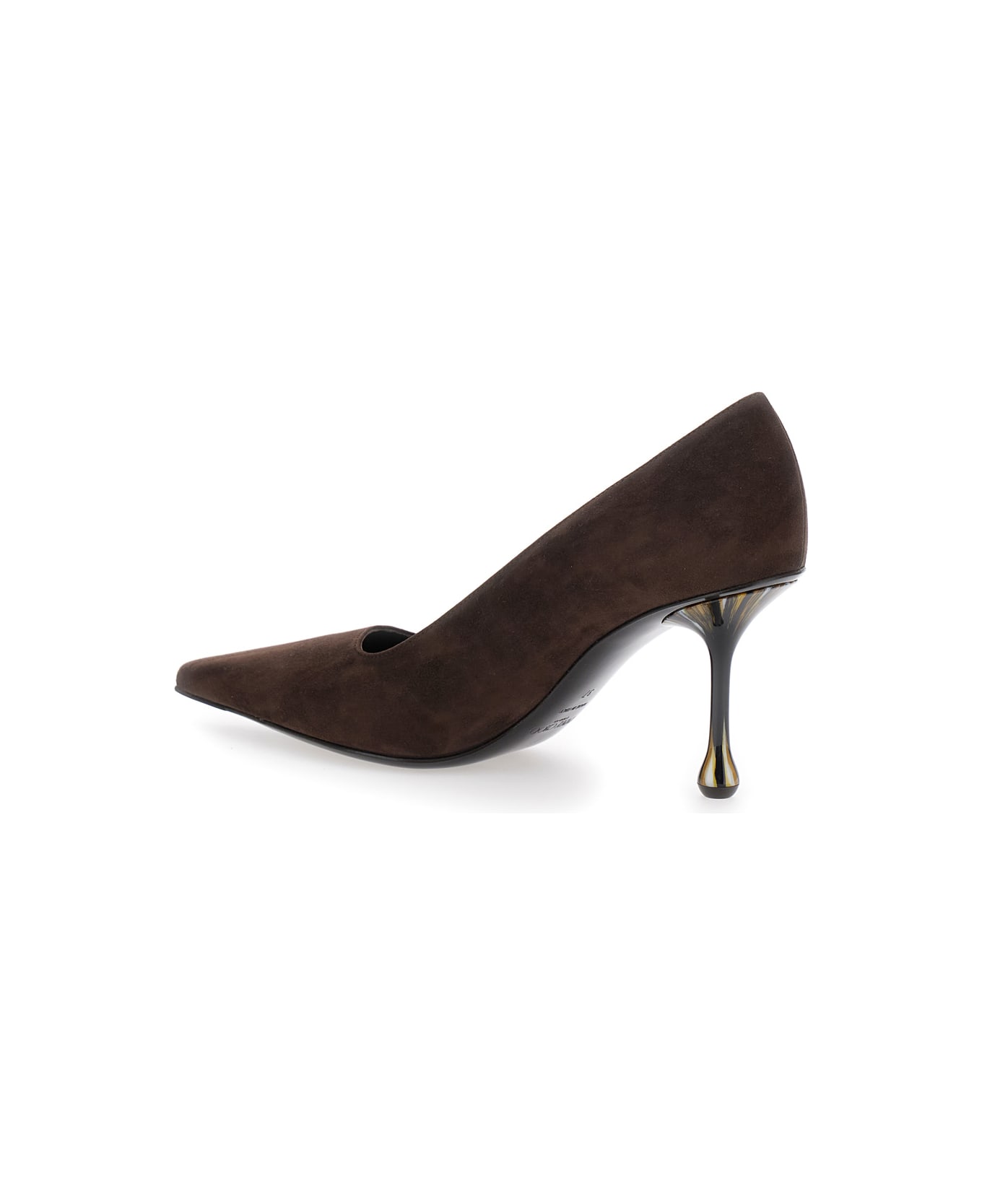 Jimmy Choo 'ixia' Brown Pumps With High Sculpted Heel In Suede Woman - Brown