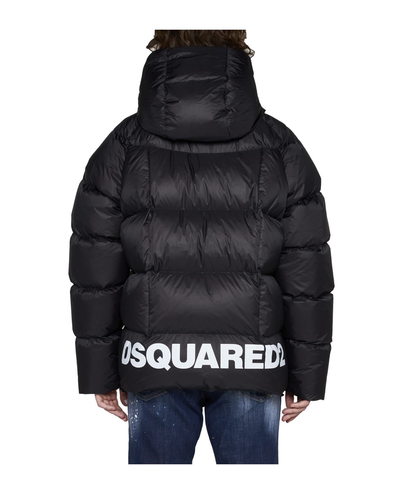 Dsquared2 Kaban Quilted Nylon Puffer Jacket - Black ダウンジャケット