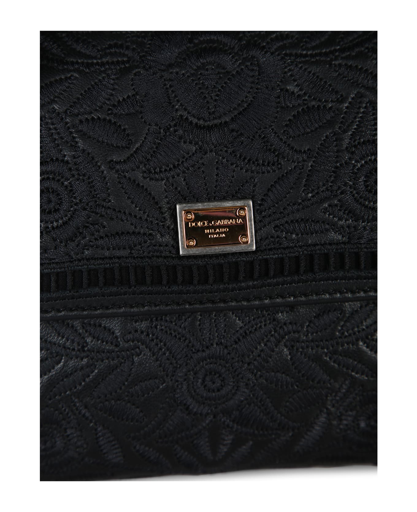 Dolce 
Gabbana Black Leather Medium Sicily Handbag - NERONERO