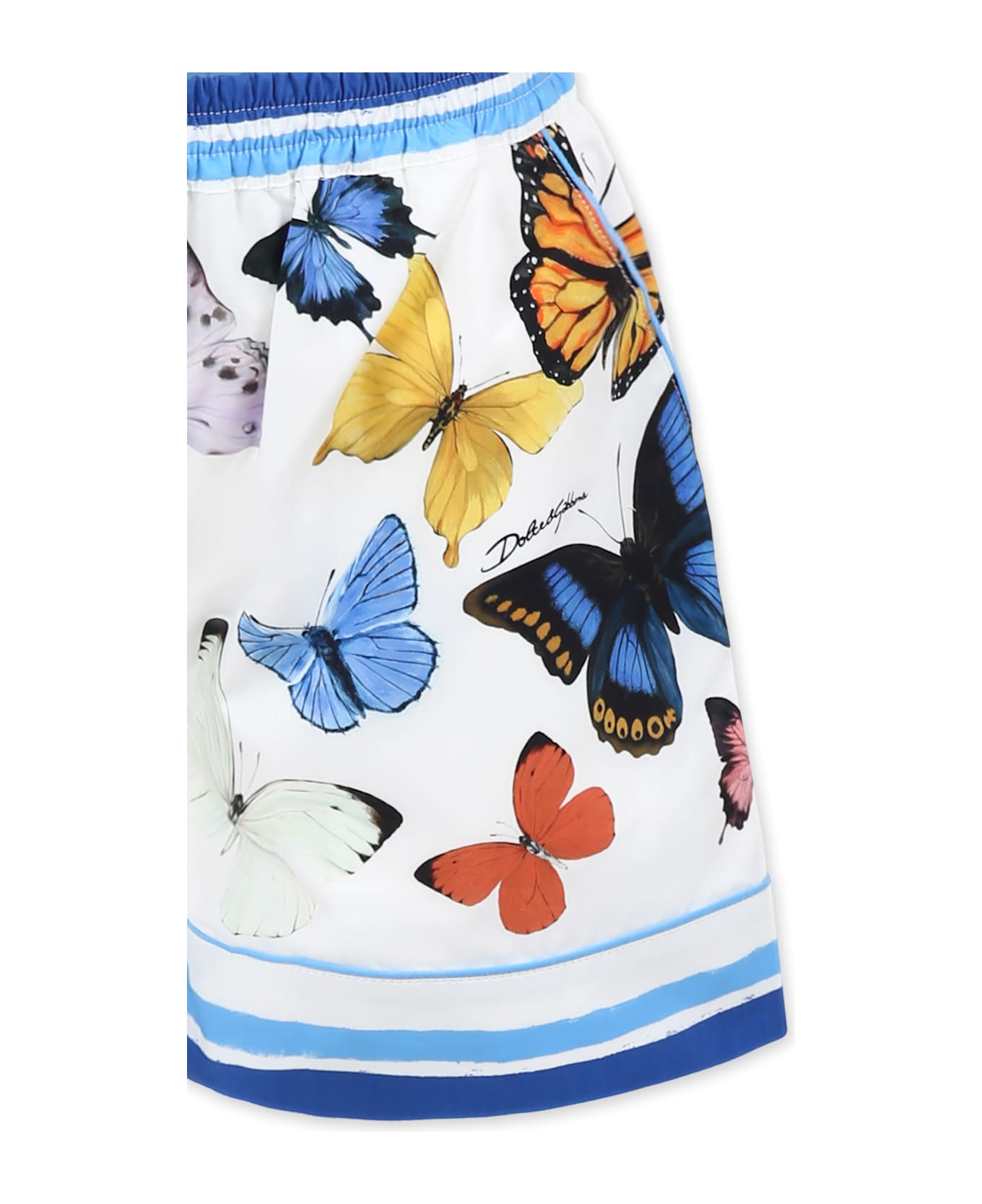 Dolce & Gabbana White Shorts For Girl With Butterflies - White