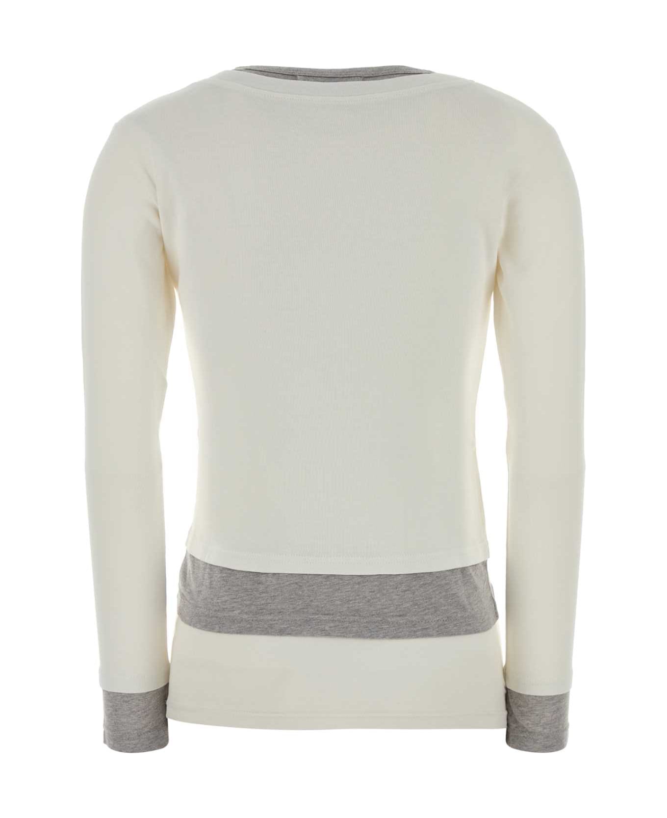 Gimaguas White Stretch Cotton Sam T-shirt - WHITEGREY