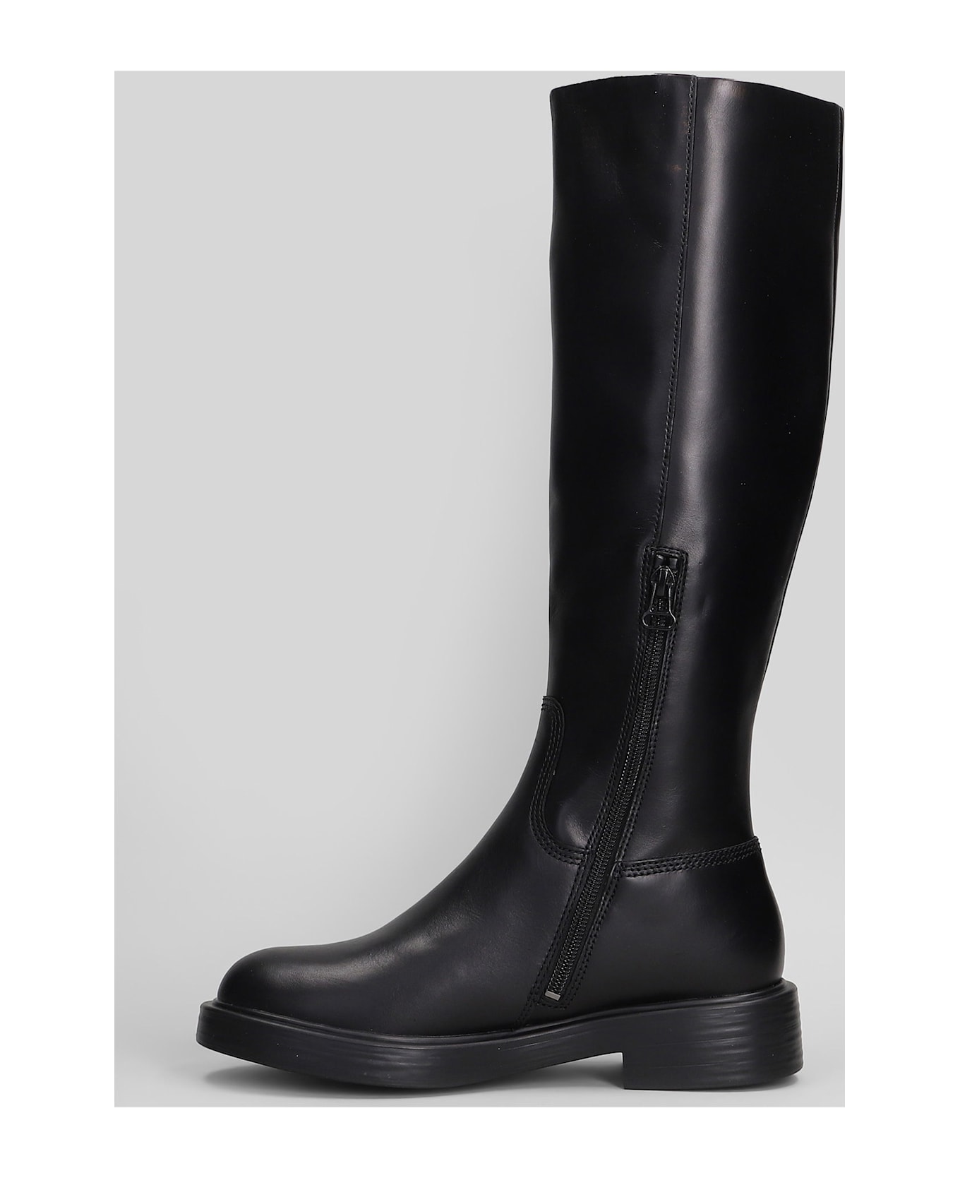 Camper Dean High Heels Boots In Black Leather - black