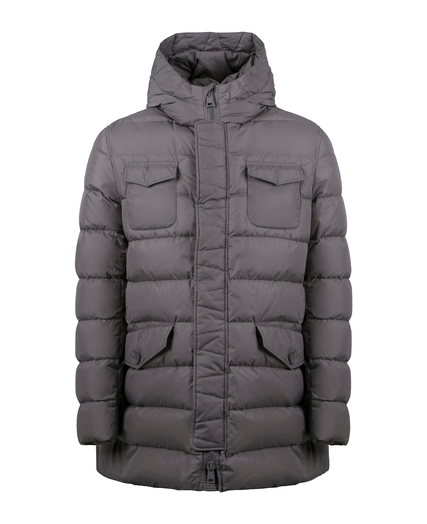 Herno Hooded Down Jacket - grey