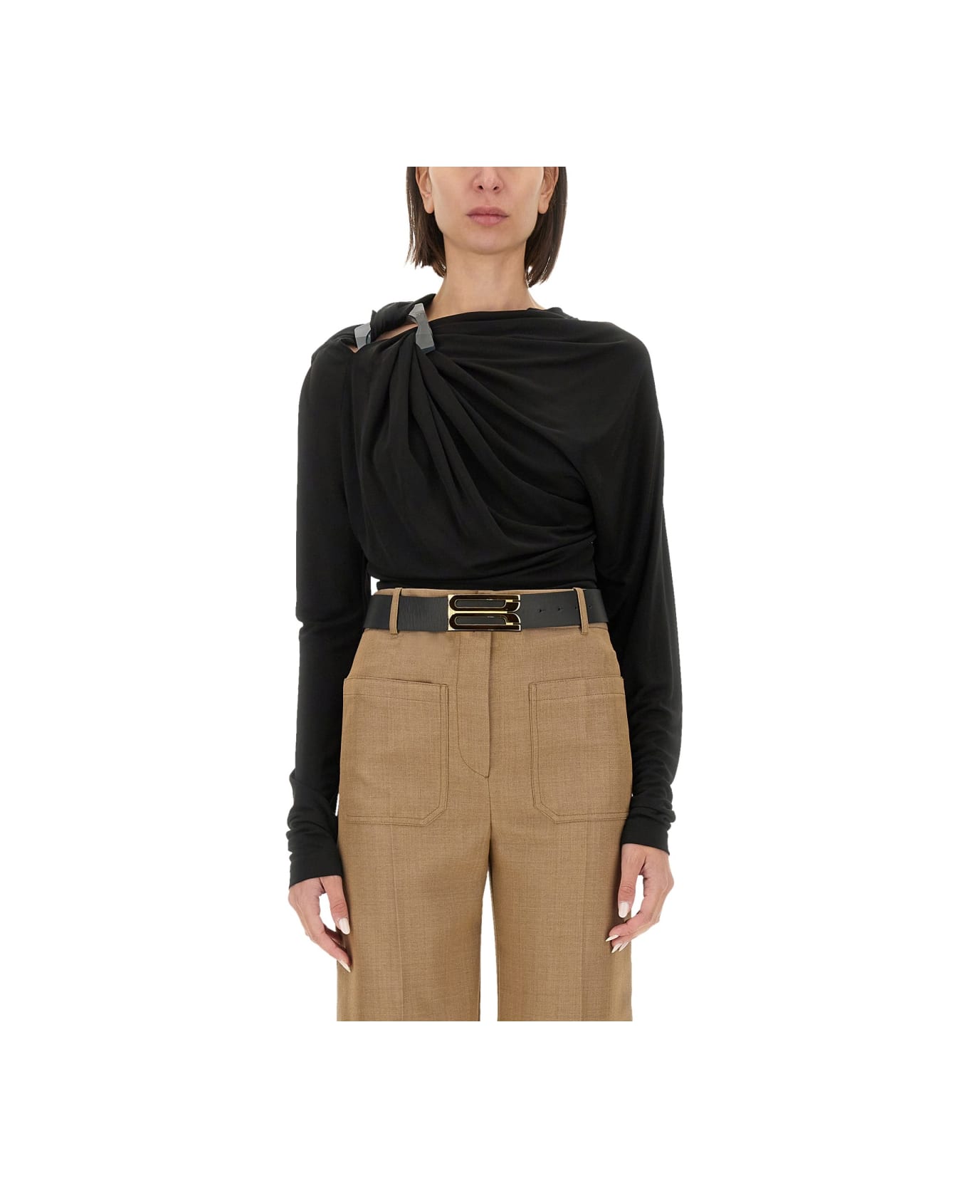 Victoria Beckham Draped Top - BLACK