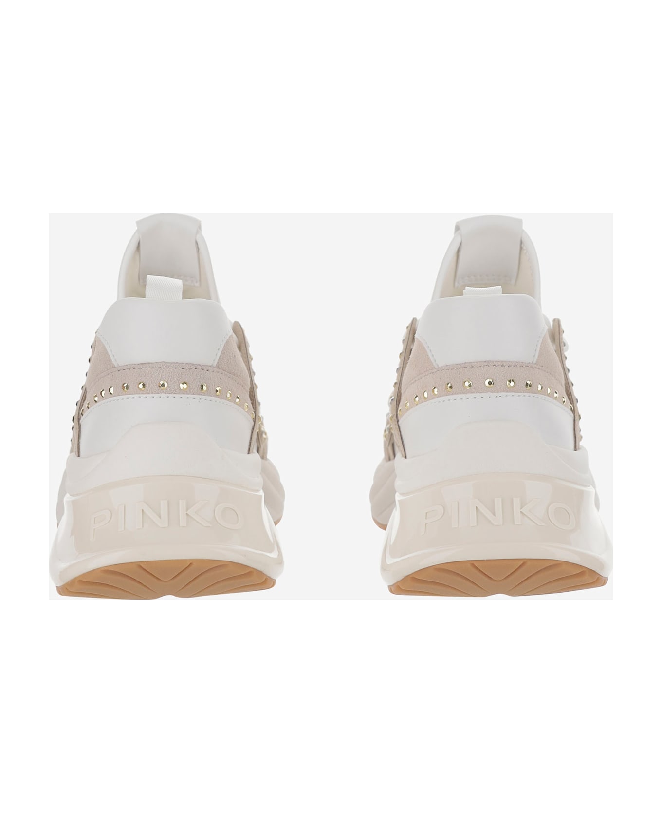 Pinko Ariel 28 Sneakers With Rhinestones - White