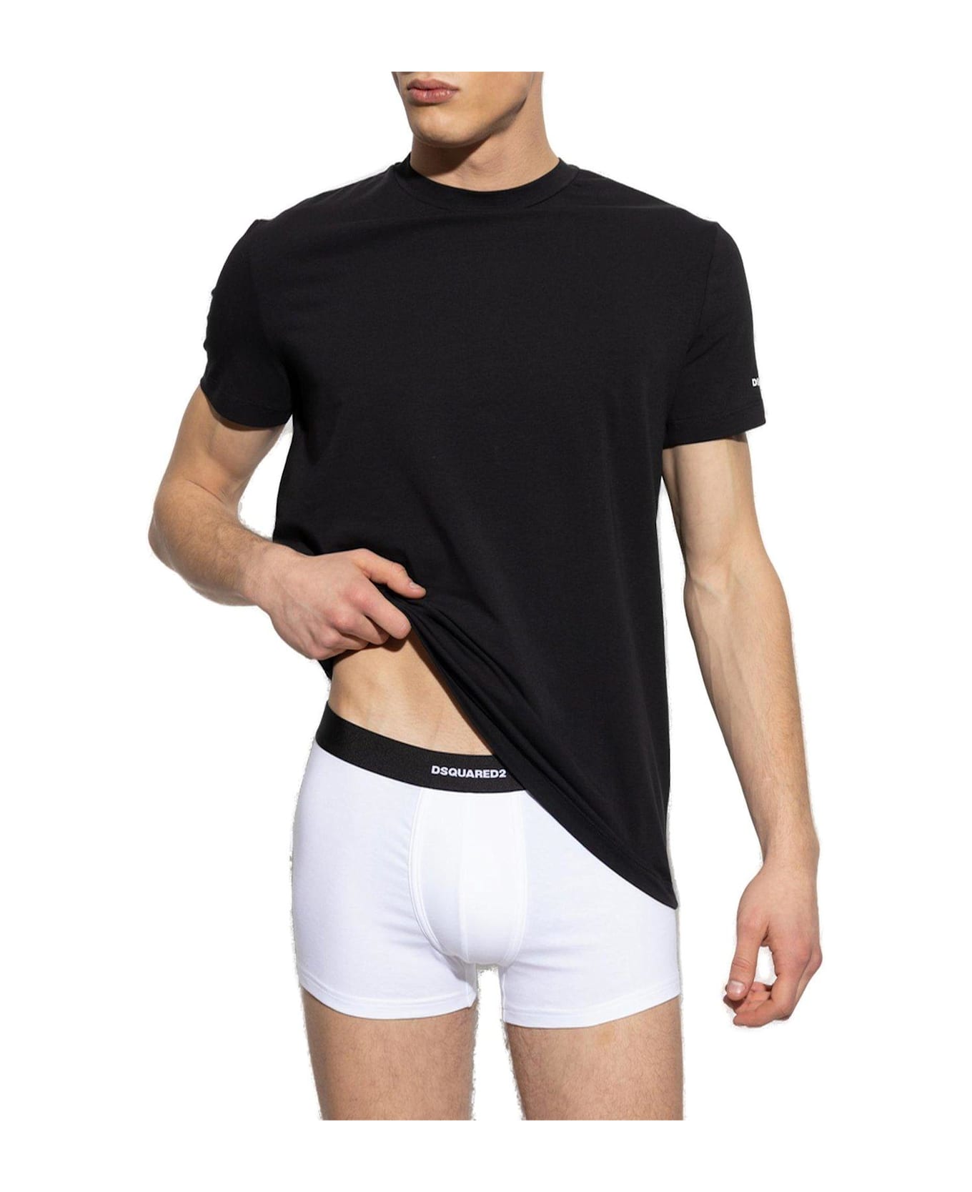 Dsquared2 Logo Printed Two-pack T-shirt - Black