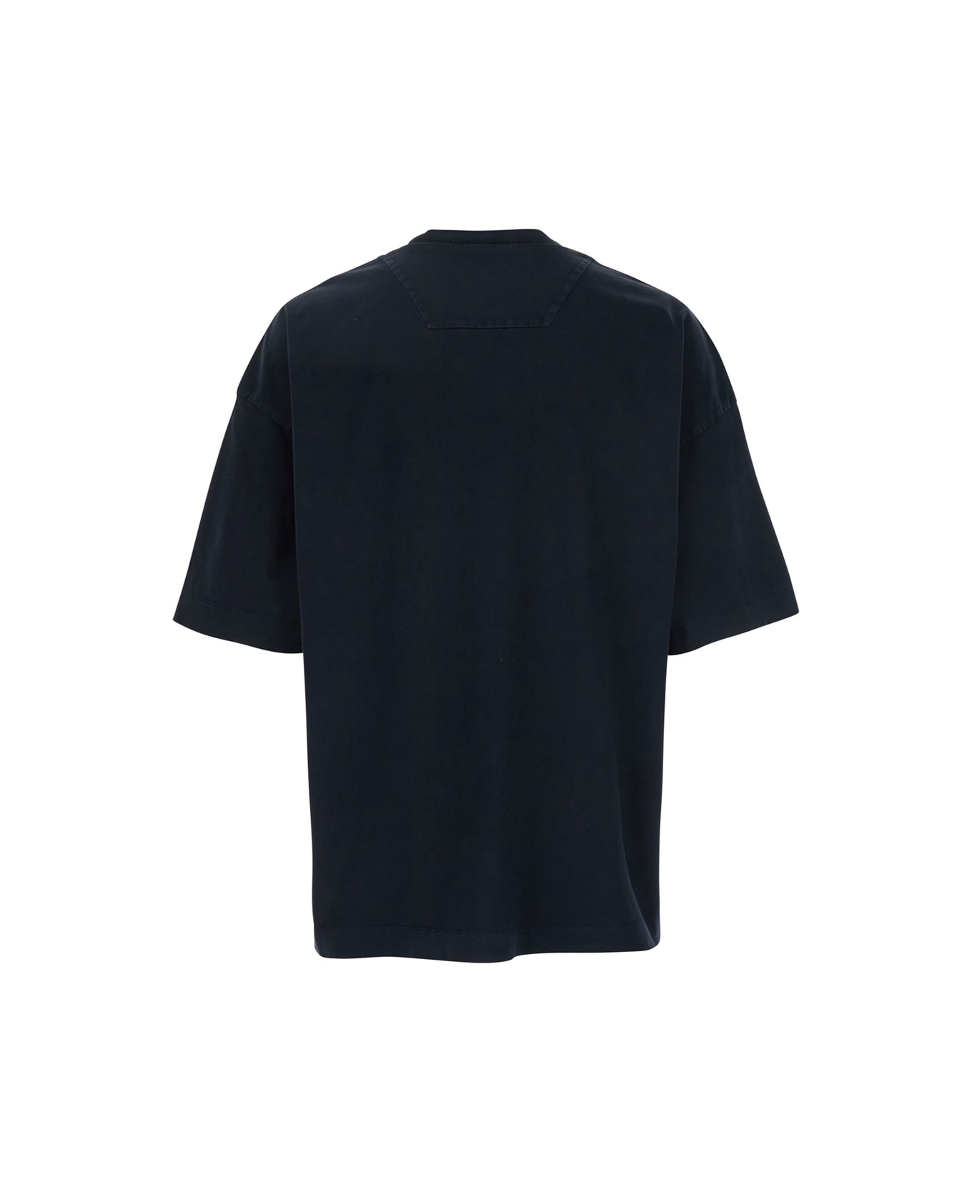 Juun.J Blue T-shirt With Logo Embroidered On The Front And Print On The Back In Cotton Man - Blu
