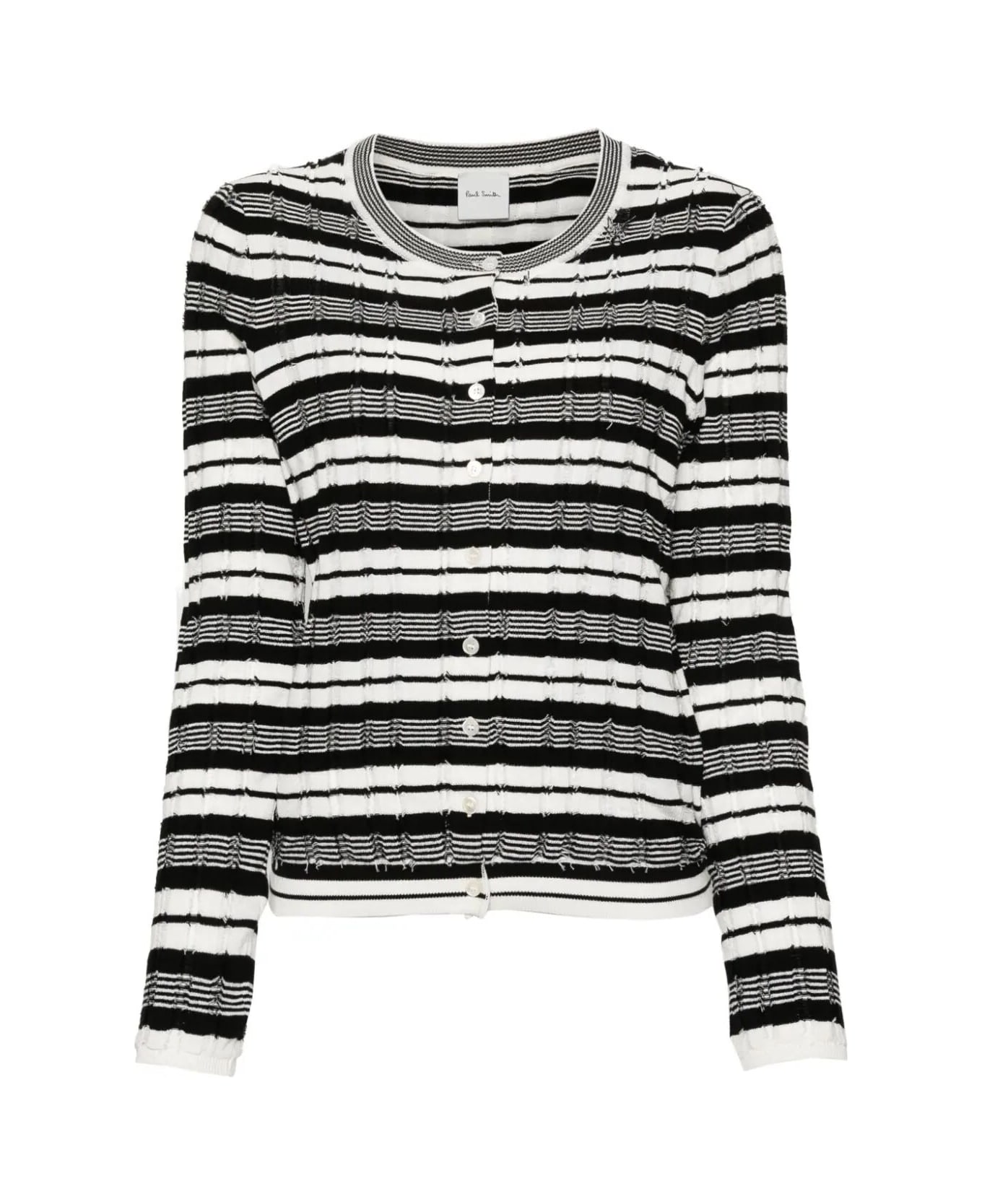 Paul Smith Long Sleeves Striped Korean Sweater - White