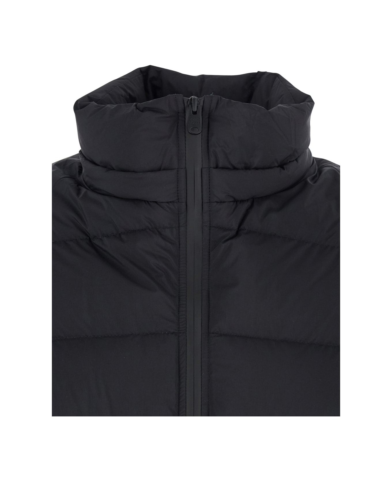 TATRAS 
borbore
 Black Down Jacket With Hood And Logo Patch On The Side In Tech Fabric Man - Black
