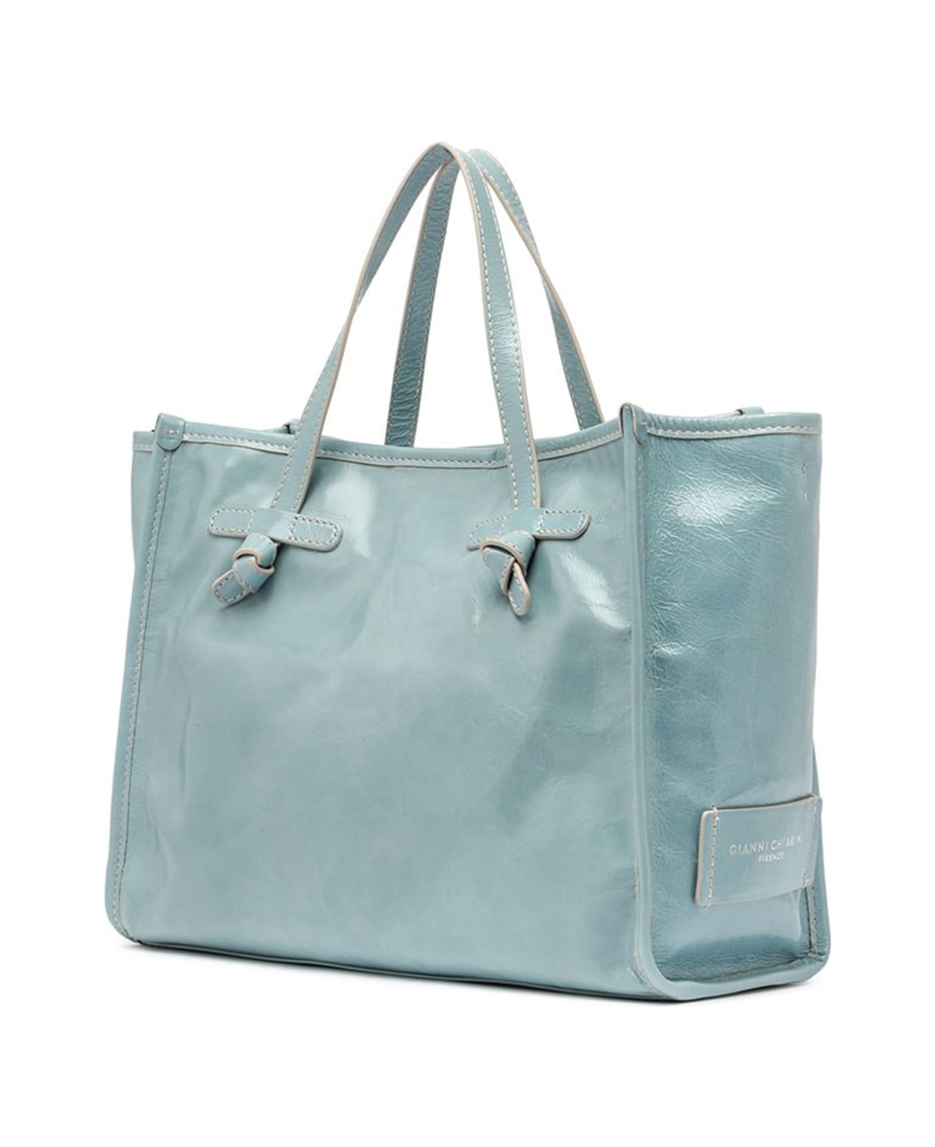 Gianni Chiarini Marcella Shopping Bag In Translucent Leather - AZUR トートバッグ