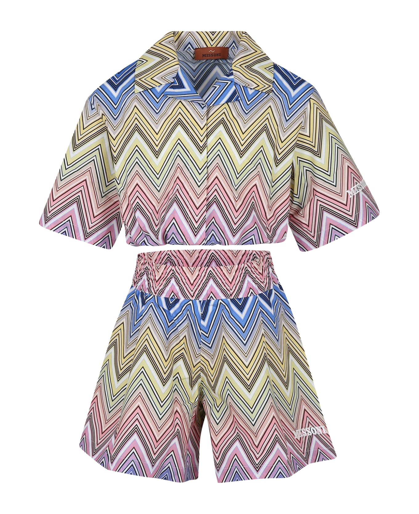 Missoni Multicolor Suit For Girl With Chevron Pattern - Multicolor