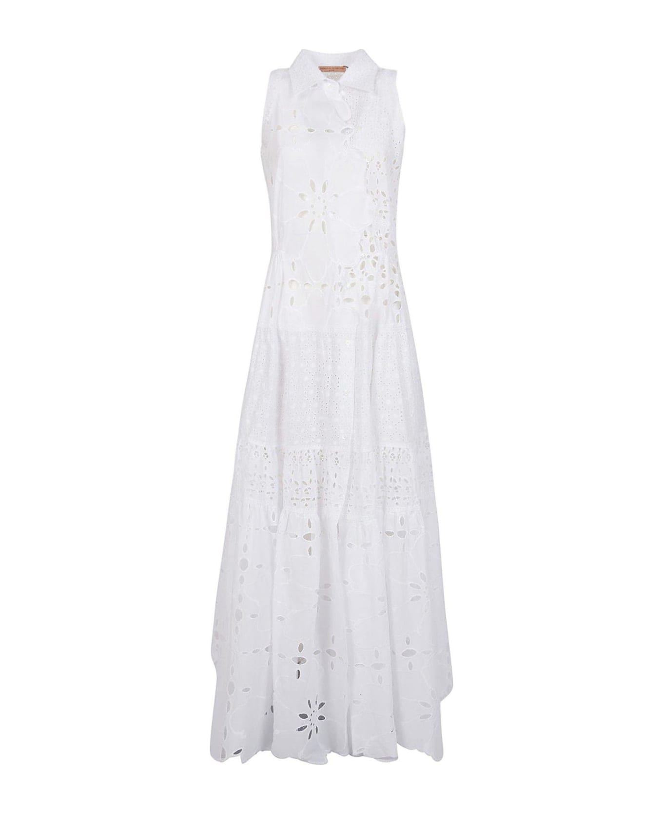 Ermanno Scervino Broderie Anglaise Long Shirtdress - Bright White