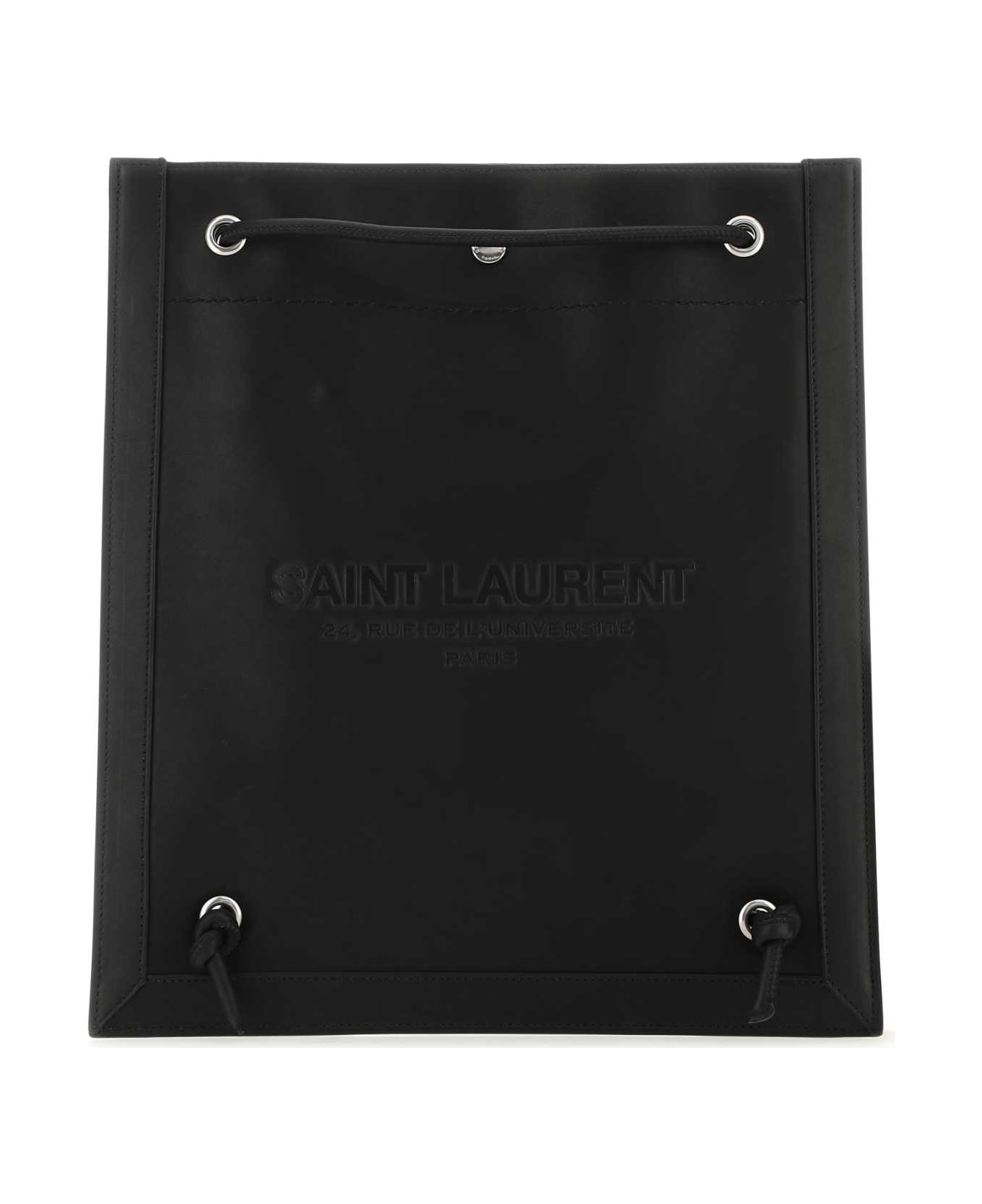 Saint Laurent Black Leather Universitã© Crossbody Bag - Black