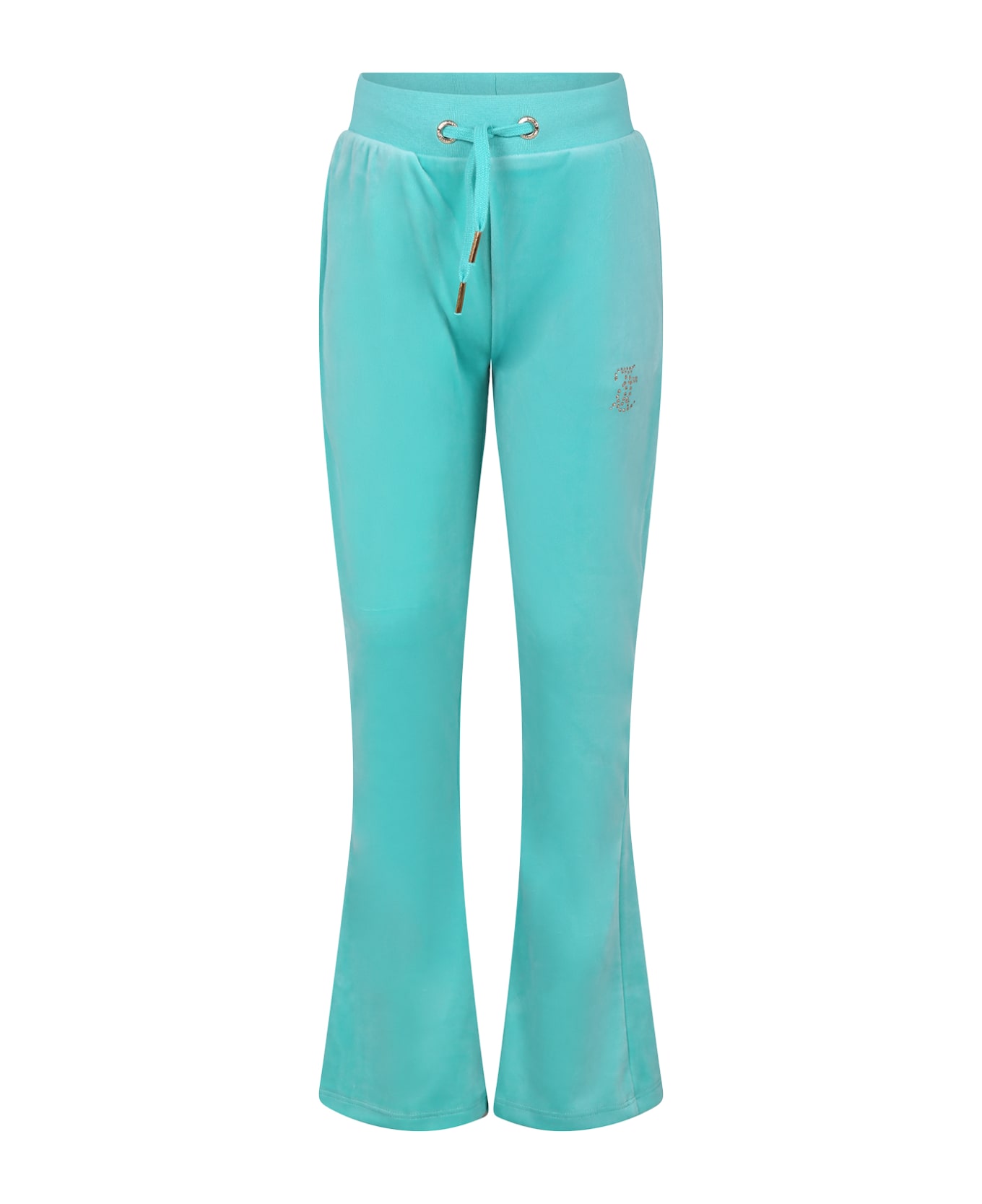 Juicy Couture Green Trousers For Girl With Logo - Green