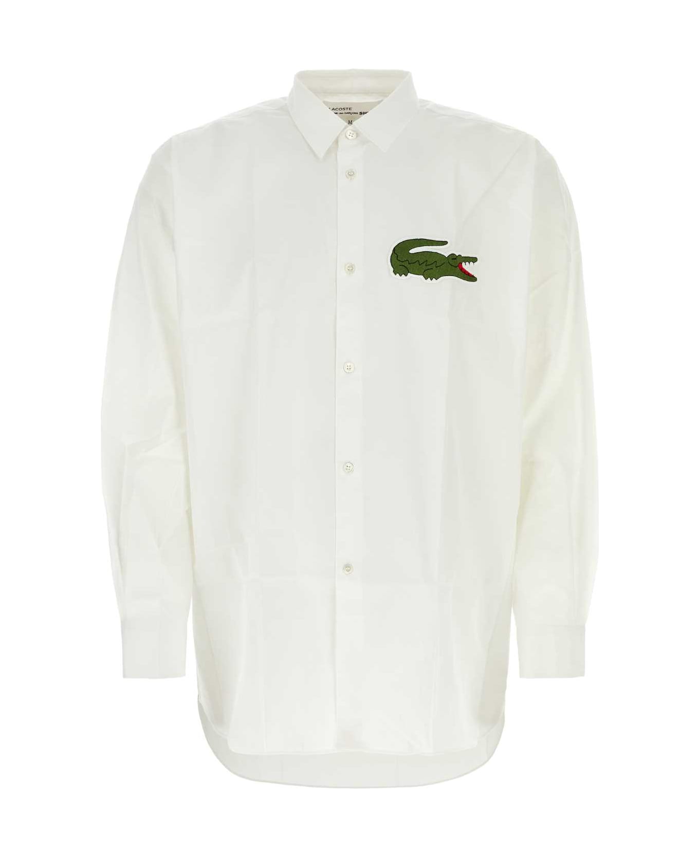Comme des Garçons Shirt White Poplin Comme Des Garã§ons Play X Lacoste Shirt - WHITE