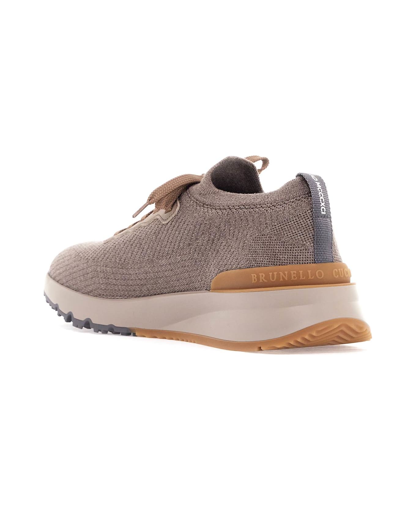 Brunello Cucinelli Knitted Wool Sneakers For Comfortable And - Dove Grey