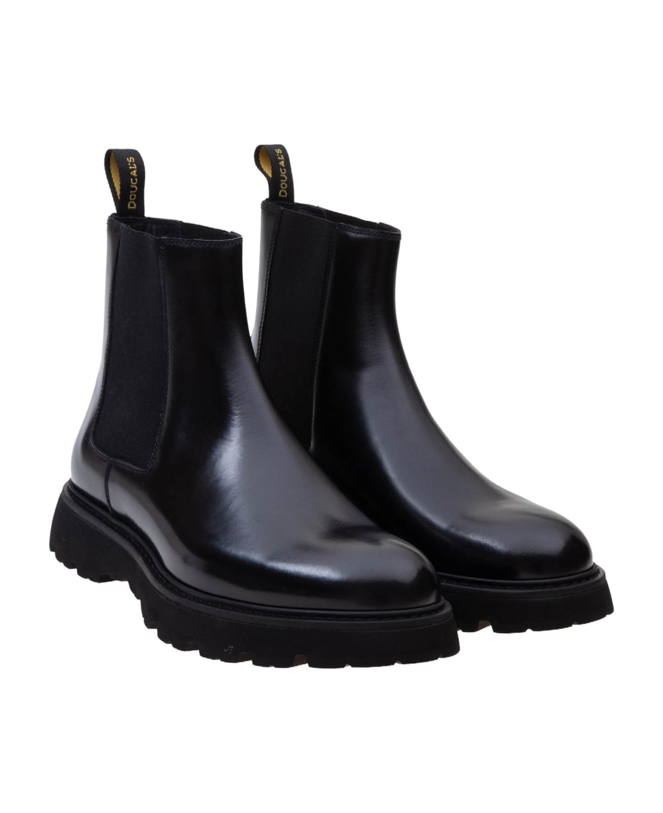 Doucal's Beatles Ankle Boot In Black Leather - Nero