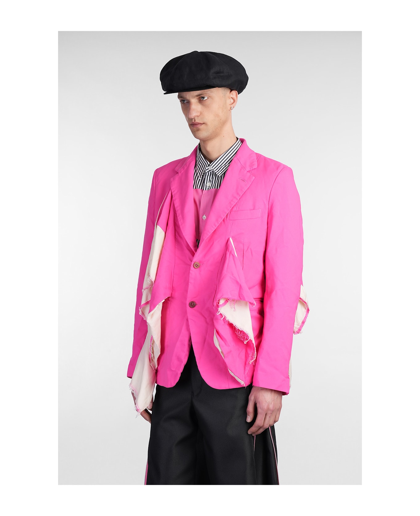 Comme Des Garçons Homme Plus Blazer In Rose-pink Polyester - rose-pink