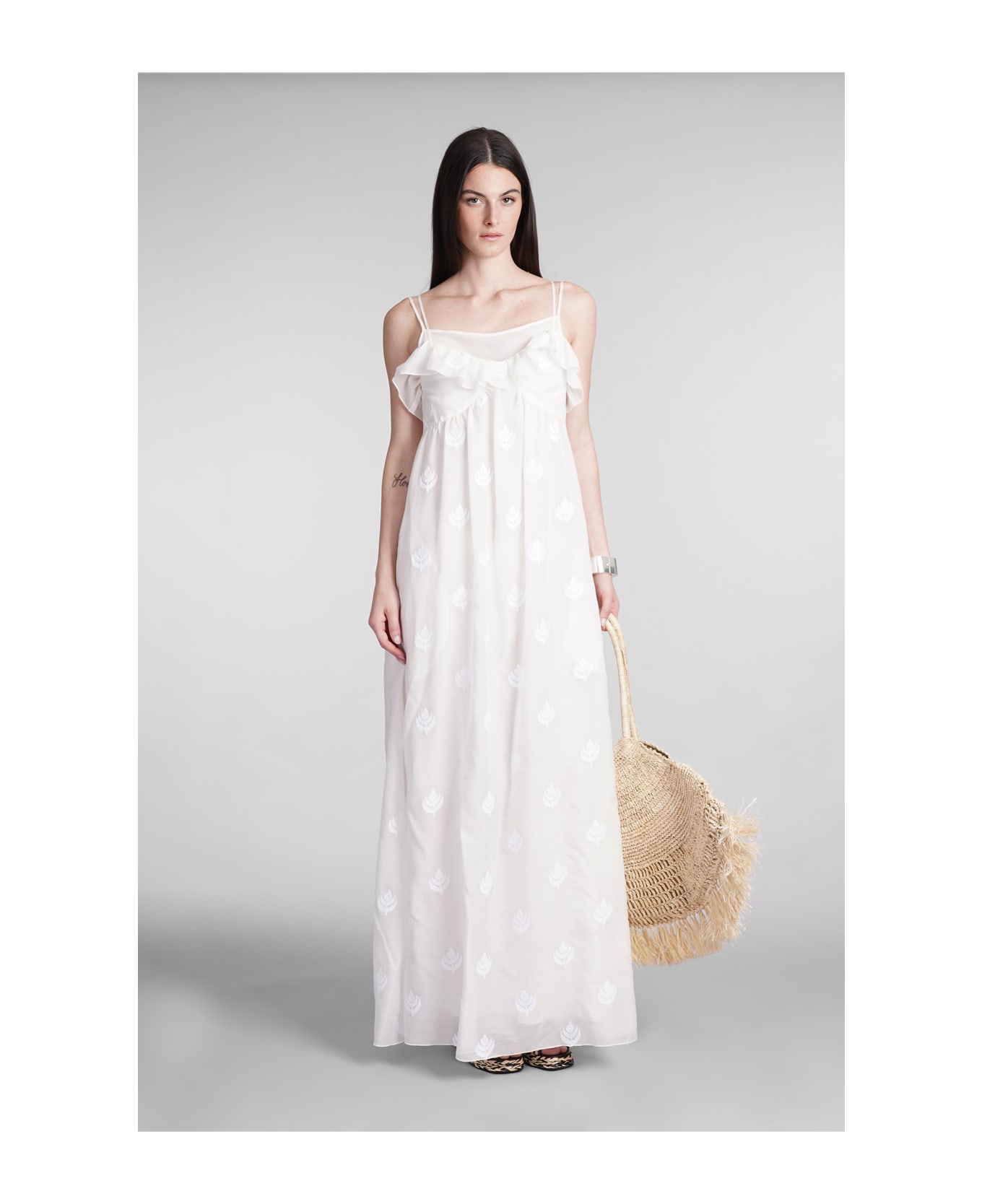 Holy Caftan Amore Lev Dress In White Cotton - white