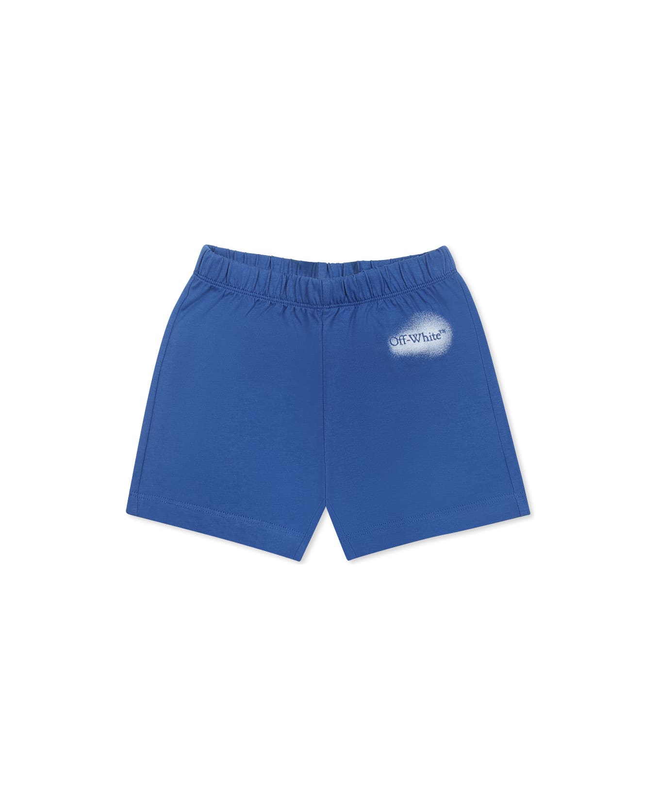 Off-White Blue Shorts For Baby Boy With Logo - Blue White