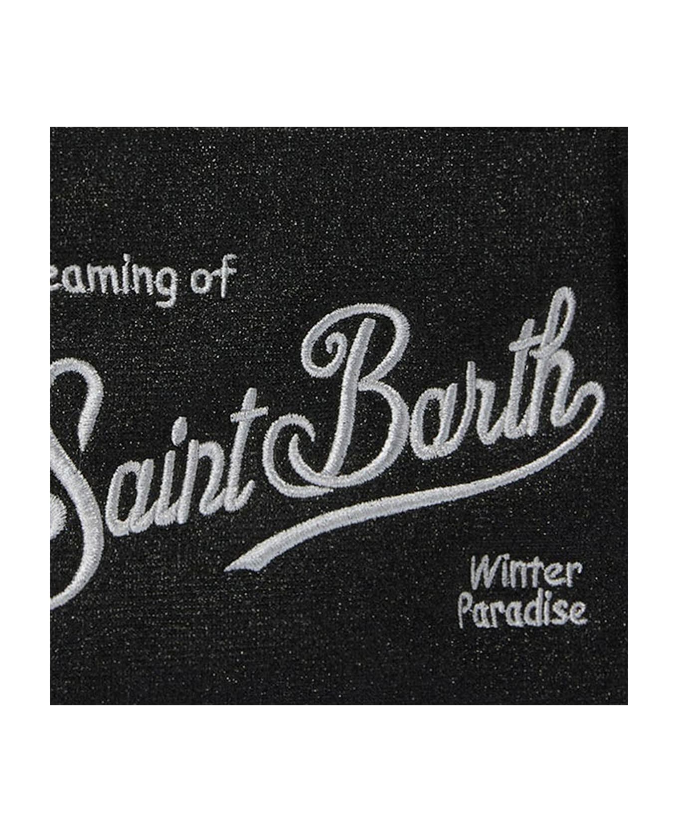 MC2 Saint Barth Aline Lurex Clutch With Logo - Black