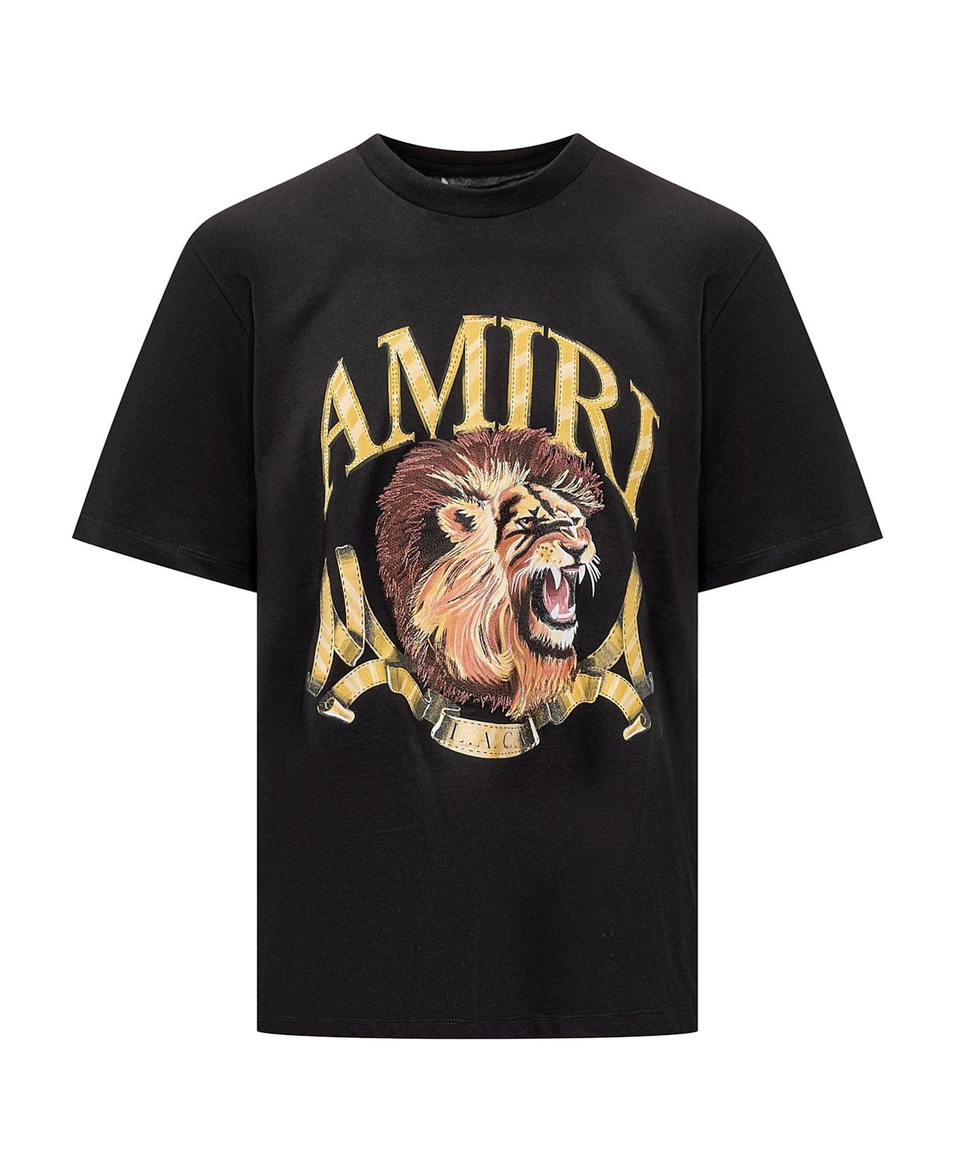 AMIRI Logo Printed Crewneck T-shirt - BLACK