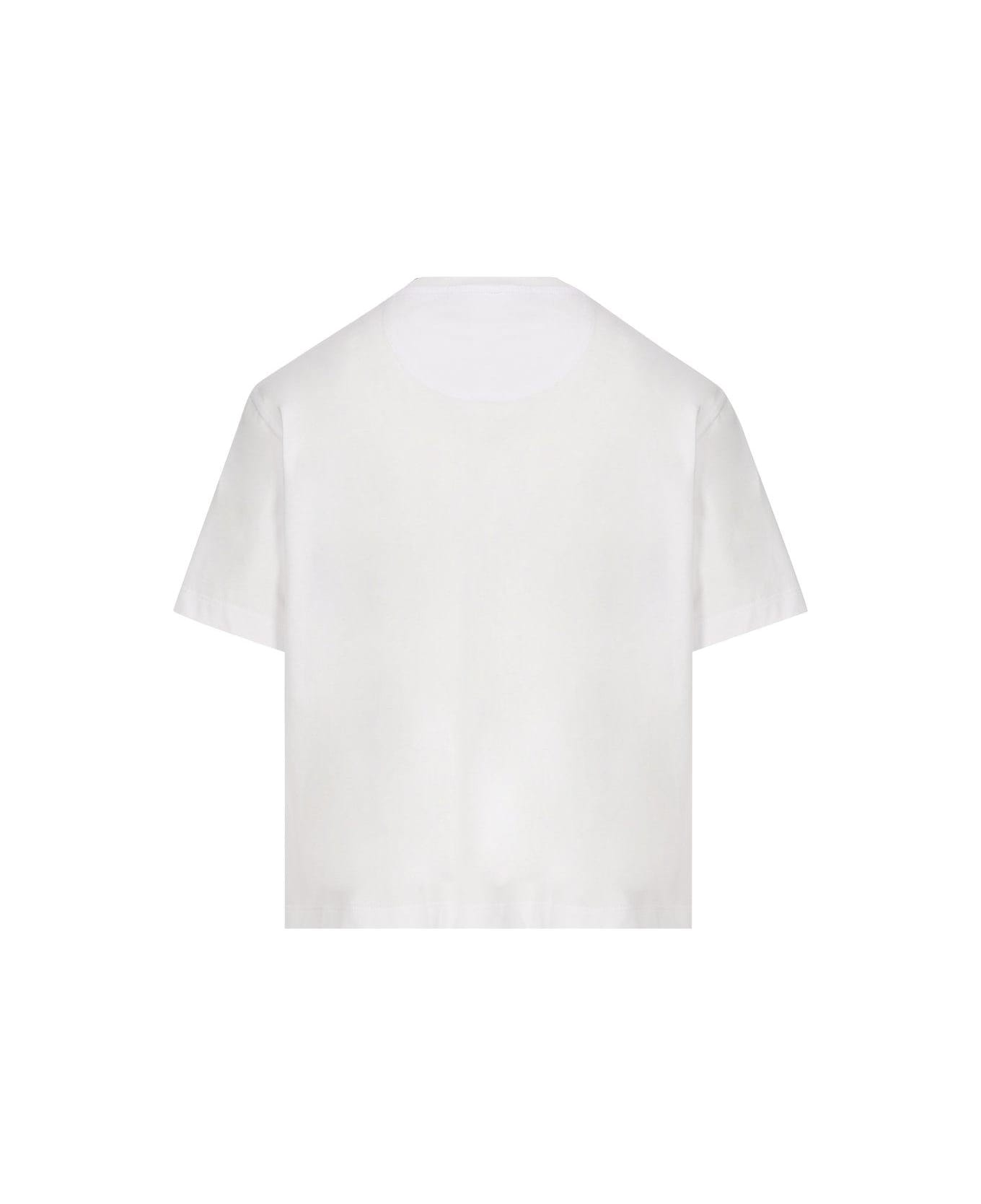 Fendi Zip-detailed Crewneck T-shirt - Bianco