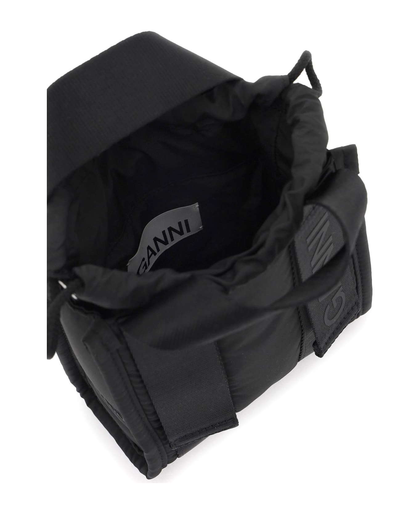 Ganni Tech Mini Tote Bag - BLACK (Black)