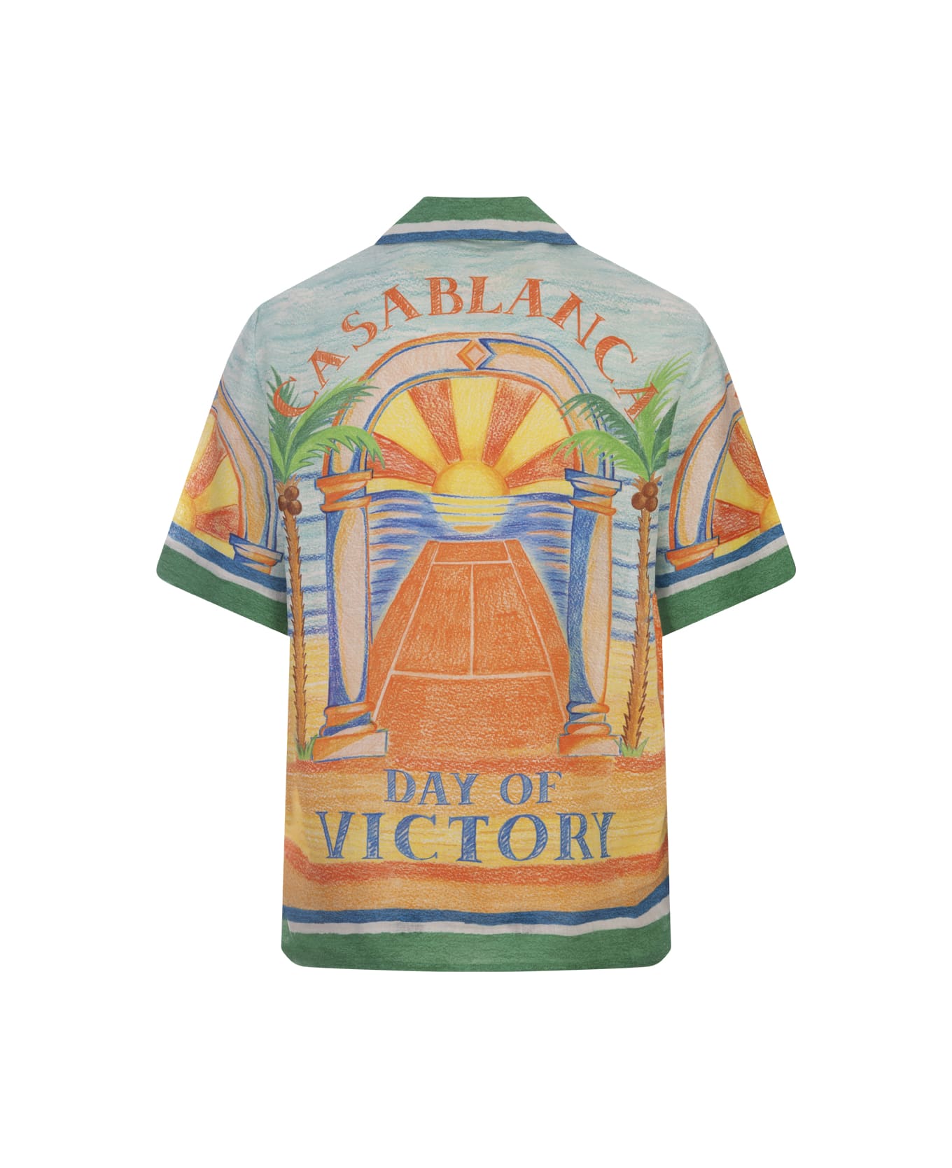 Casablanca Day Of Victory Shirt In Linen - Green