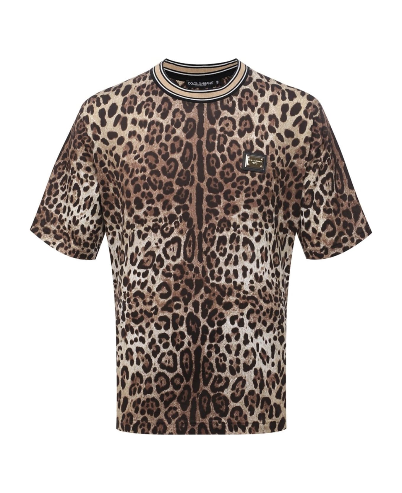Dolce & Gabbana Leopard Print T-shirt - Brown シャツ