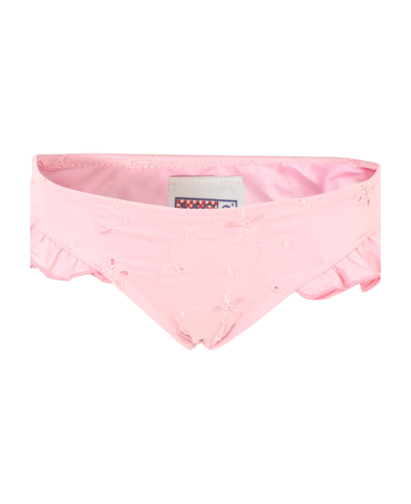 MC2 Saint Barth Pink Swim Suit For Girl With Logo - Pink