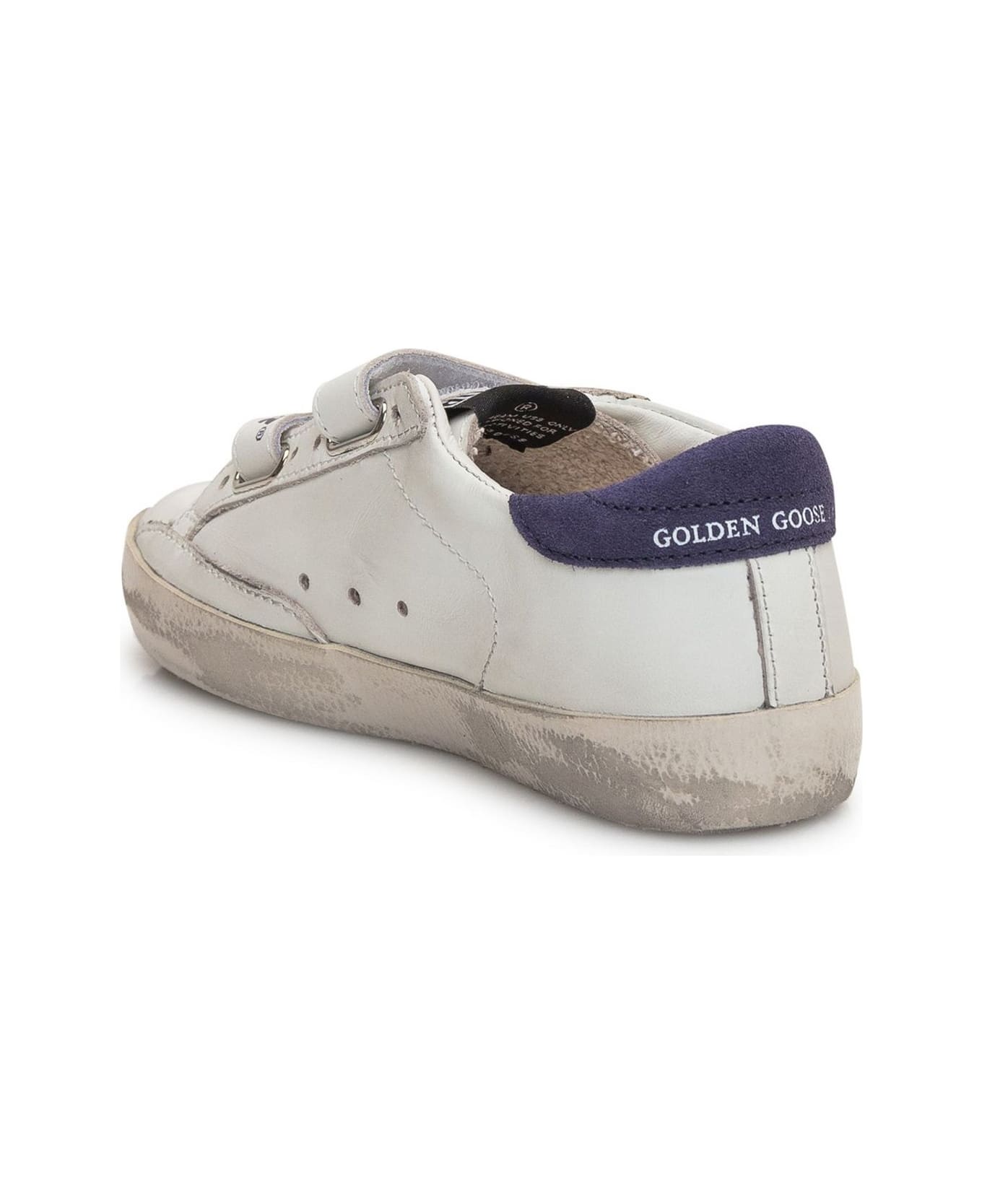 Golden Goose Old School Velcro Strap Sneakers - White