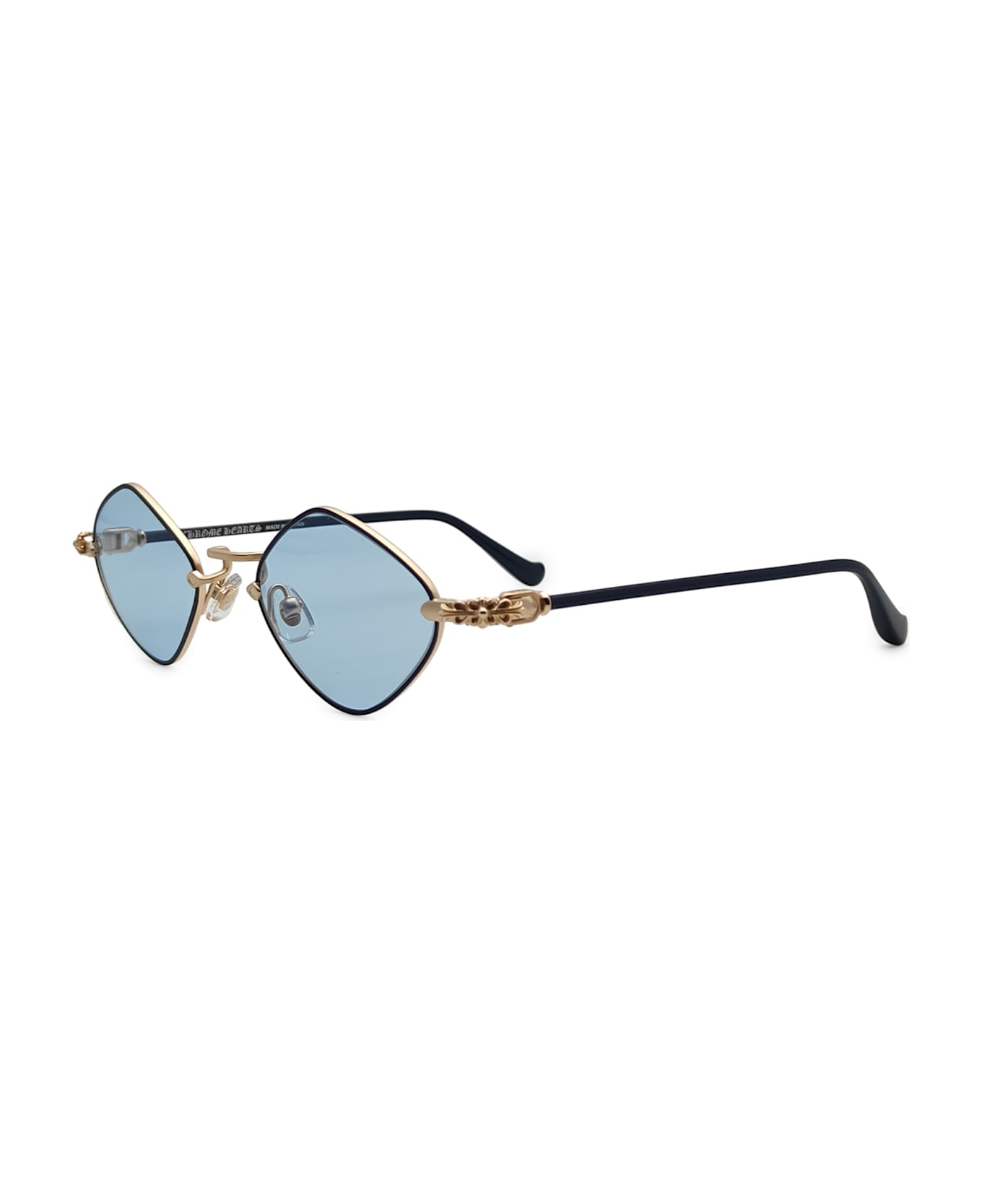Chrome Hearts Diamond Dog - Midnight Blue Sunglasses - Gold