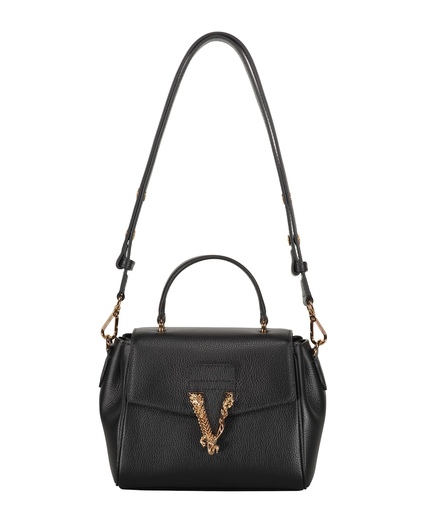 Versace Leather Crossbody Bag - black