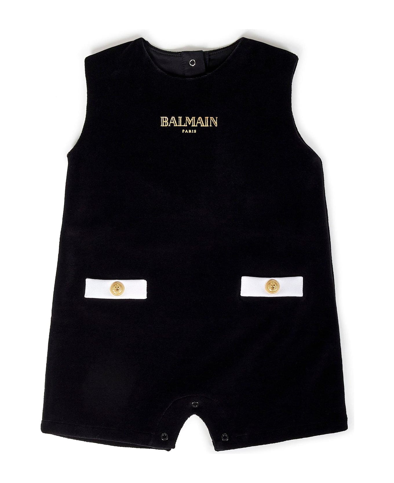 Balmain Logo-printed Sleeveless Shorties - Black/white