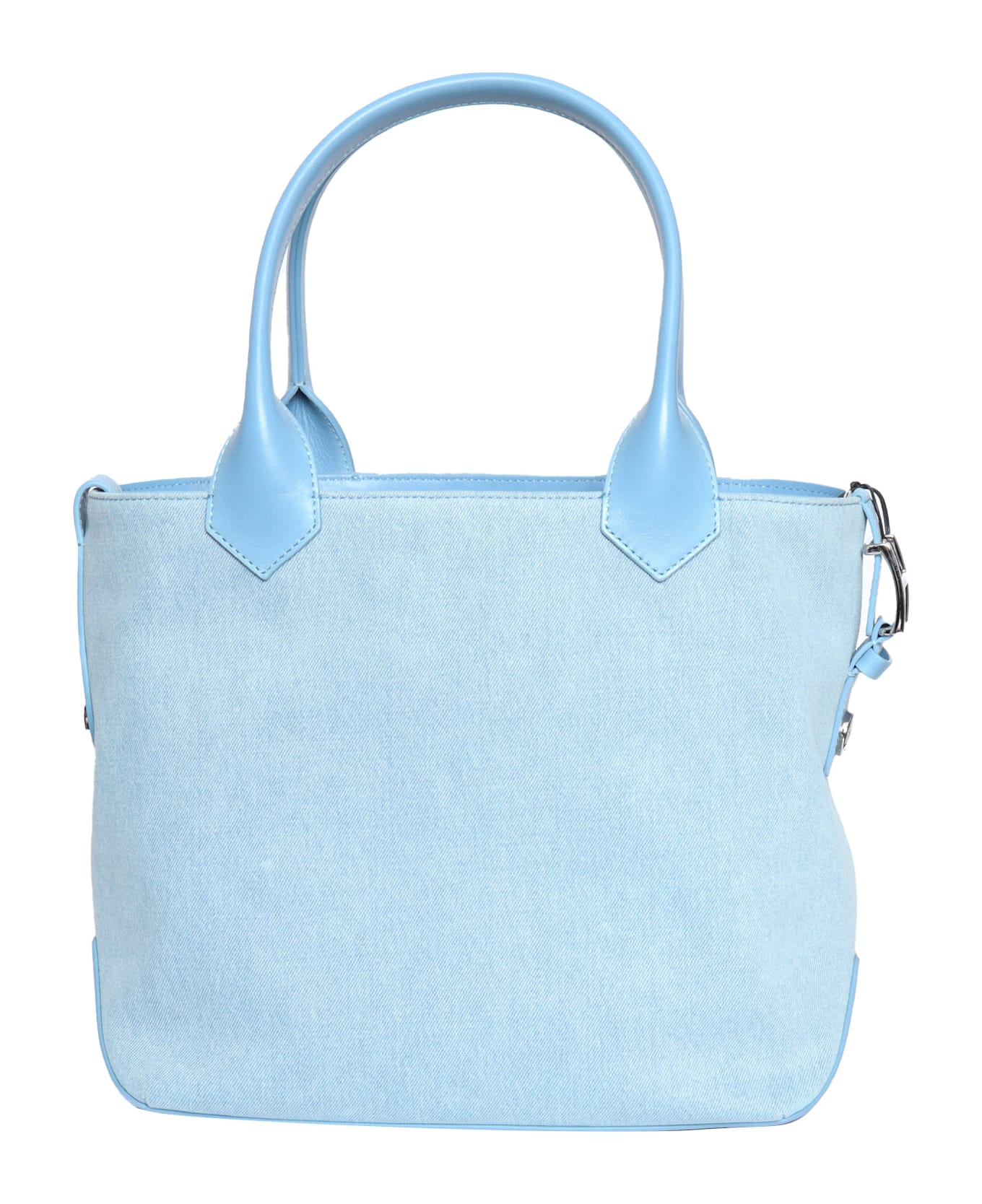 Hogan Script Media Embossed(denim) Bag 14x28x34 Cm - LIGHT BLUE