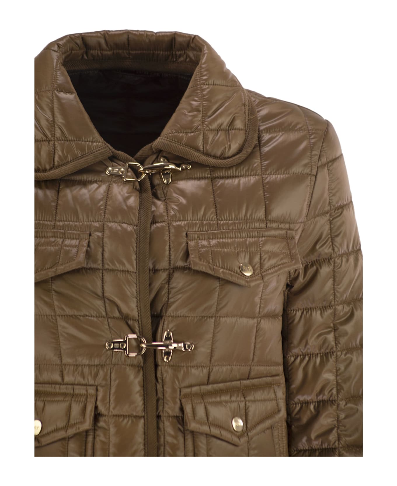Fay 3 Hooks In Technical Checkered Fabric - Camel