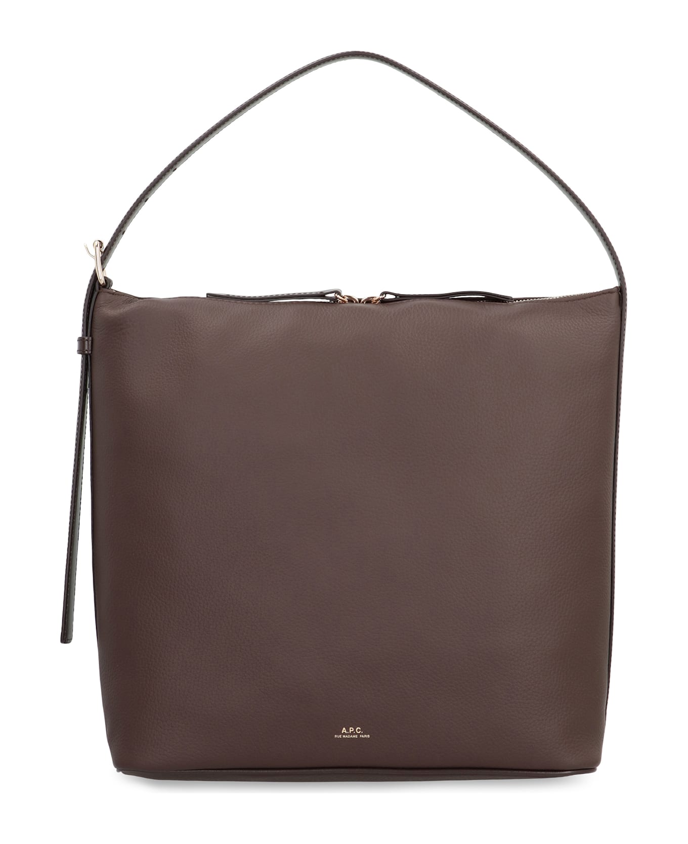 A.P.C. Vera Leather Shoulder Bag - BROWN