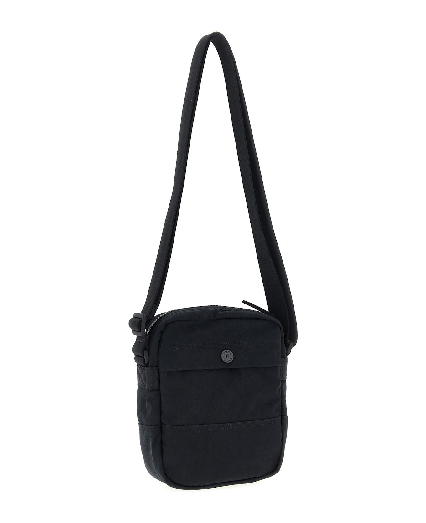 Stone Island Logo Badge Crossbody Bag - Black  