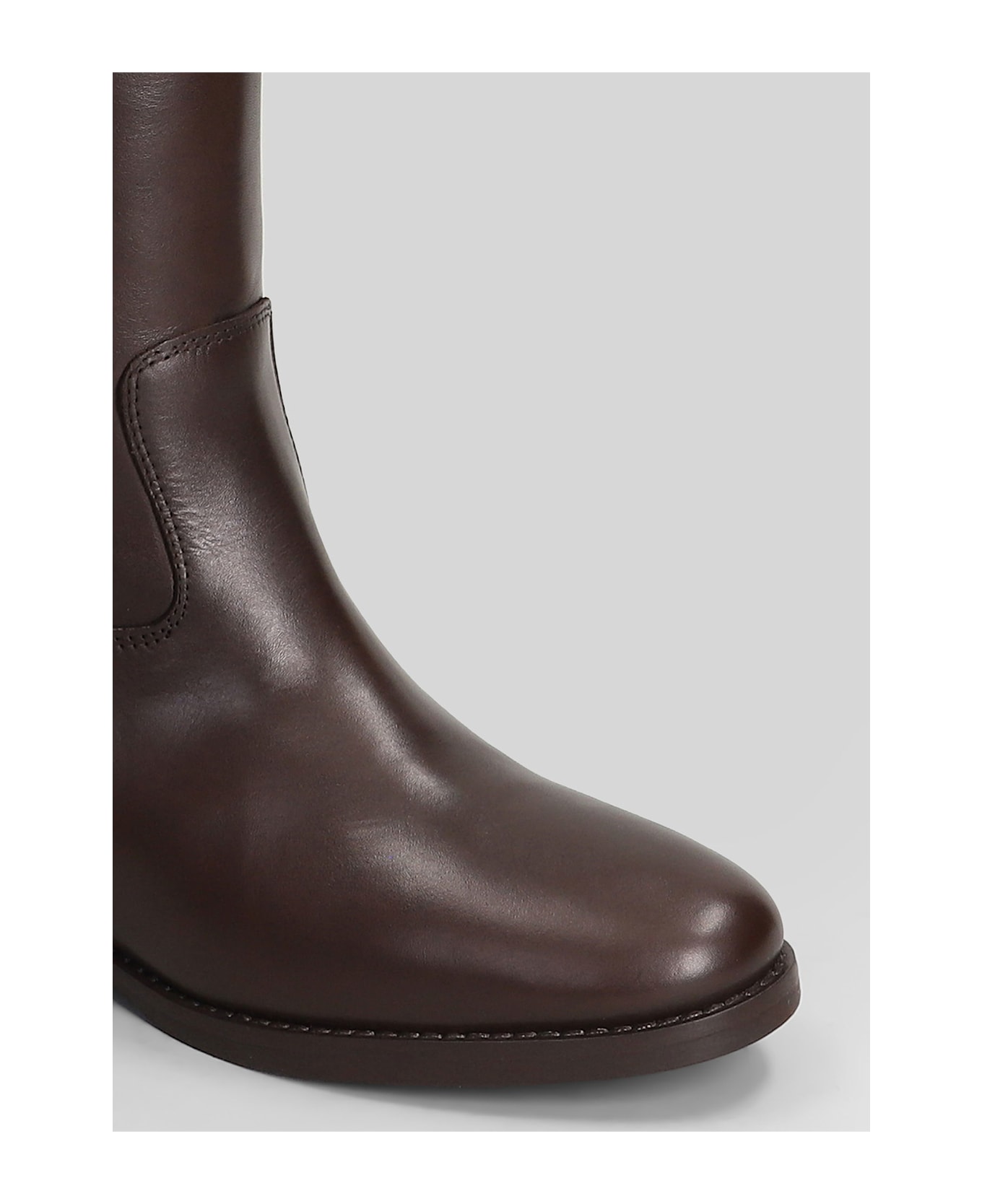 Julie Dee In Dark Brown Leather - dark brown