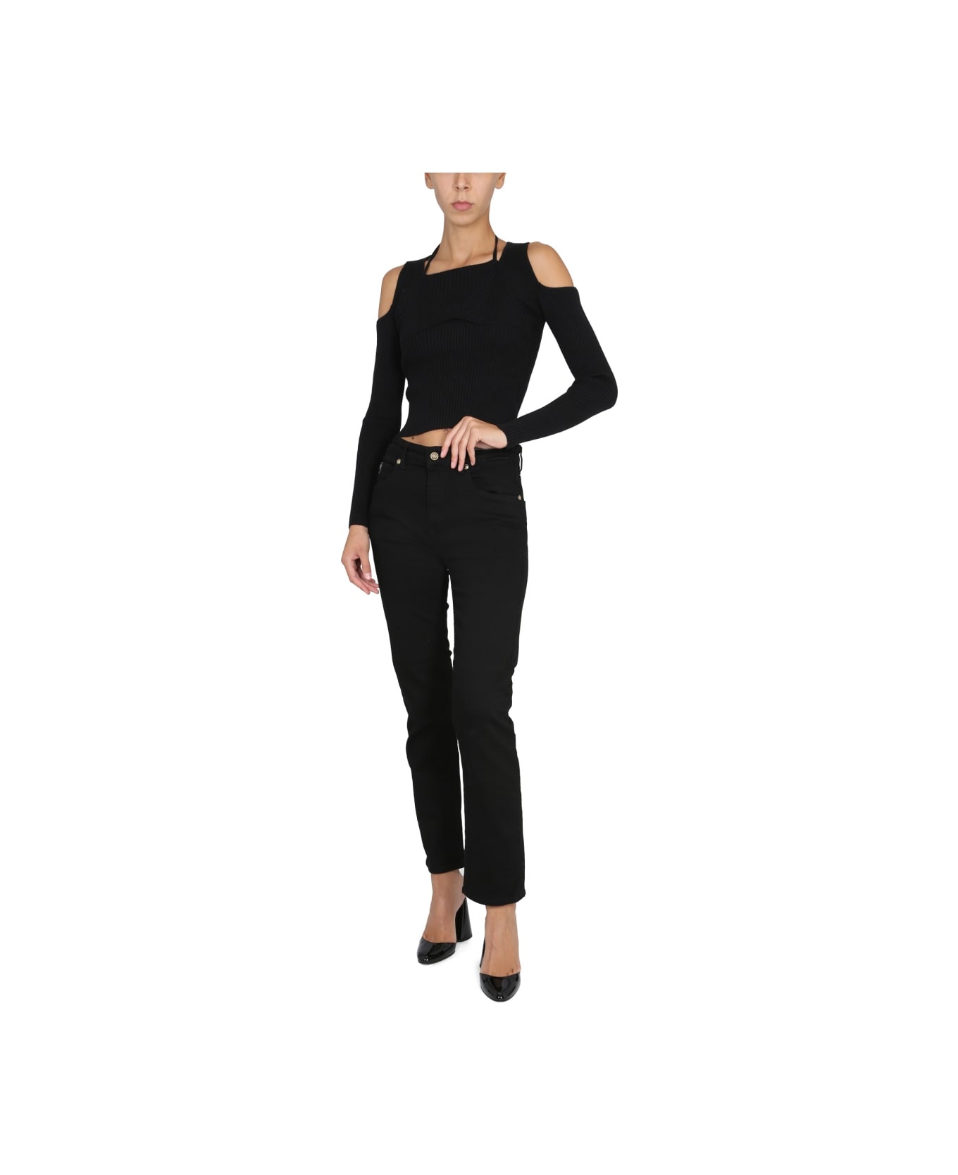 Versace Jeans Couture Shirt With Bare Shoulders - BLACK