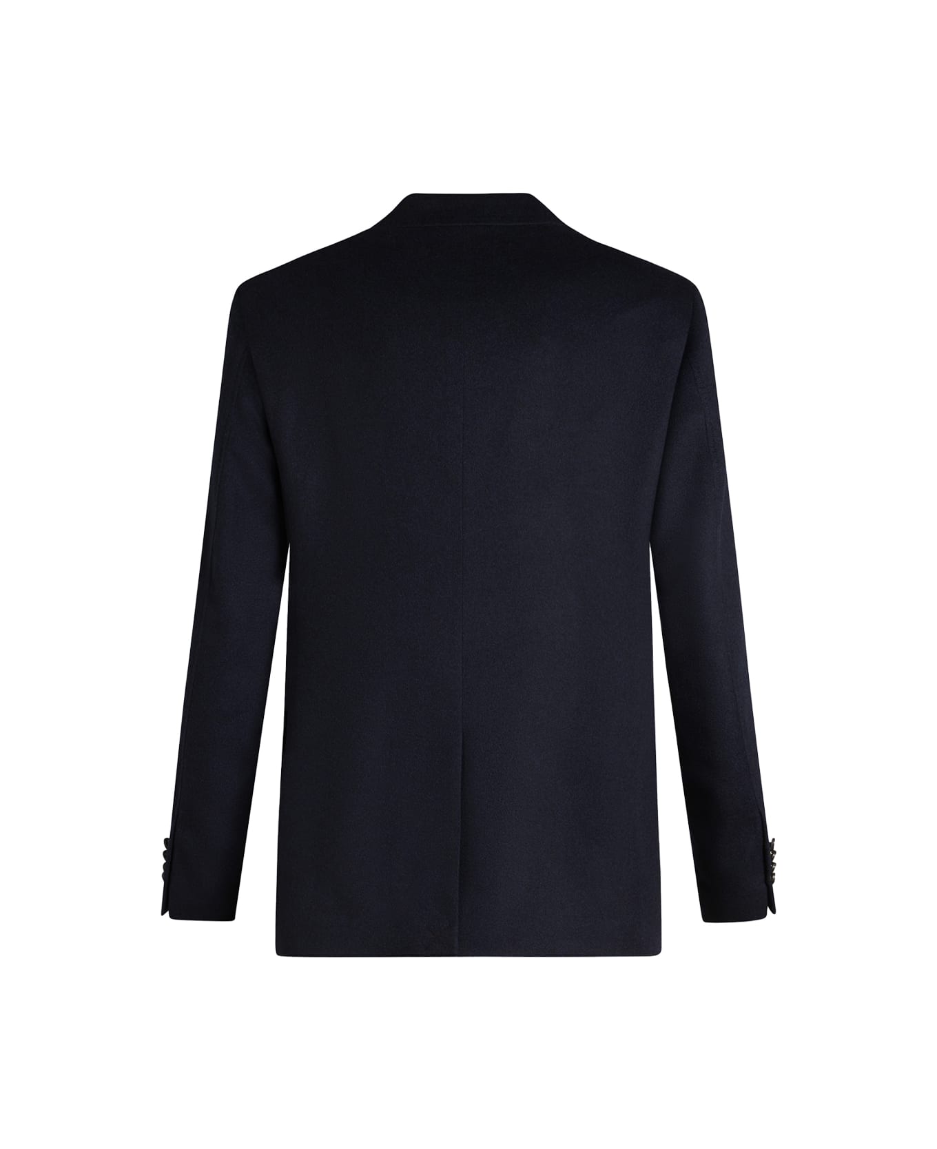 Etro Navy Blue Cashmere Double Breasted Blazer - Blue