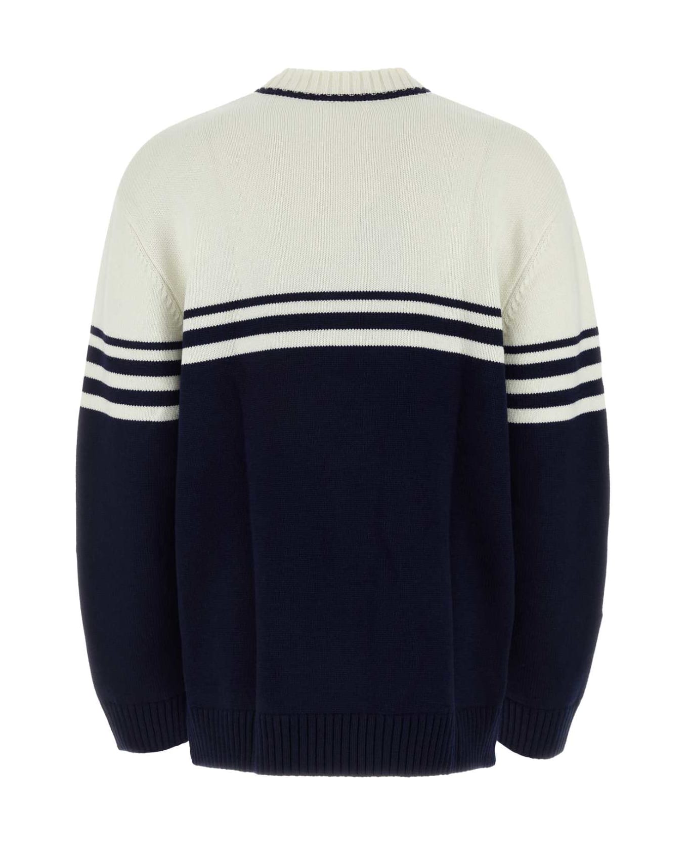 Wales Bonner Bicolor Wool Oversize Sweater - IVORYANDNAVY