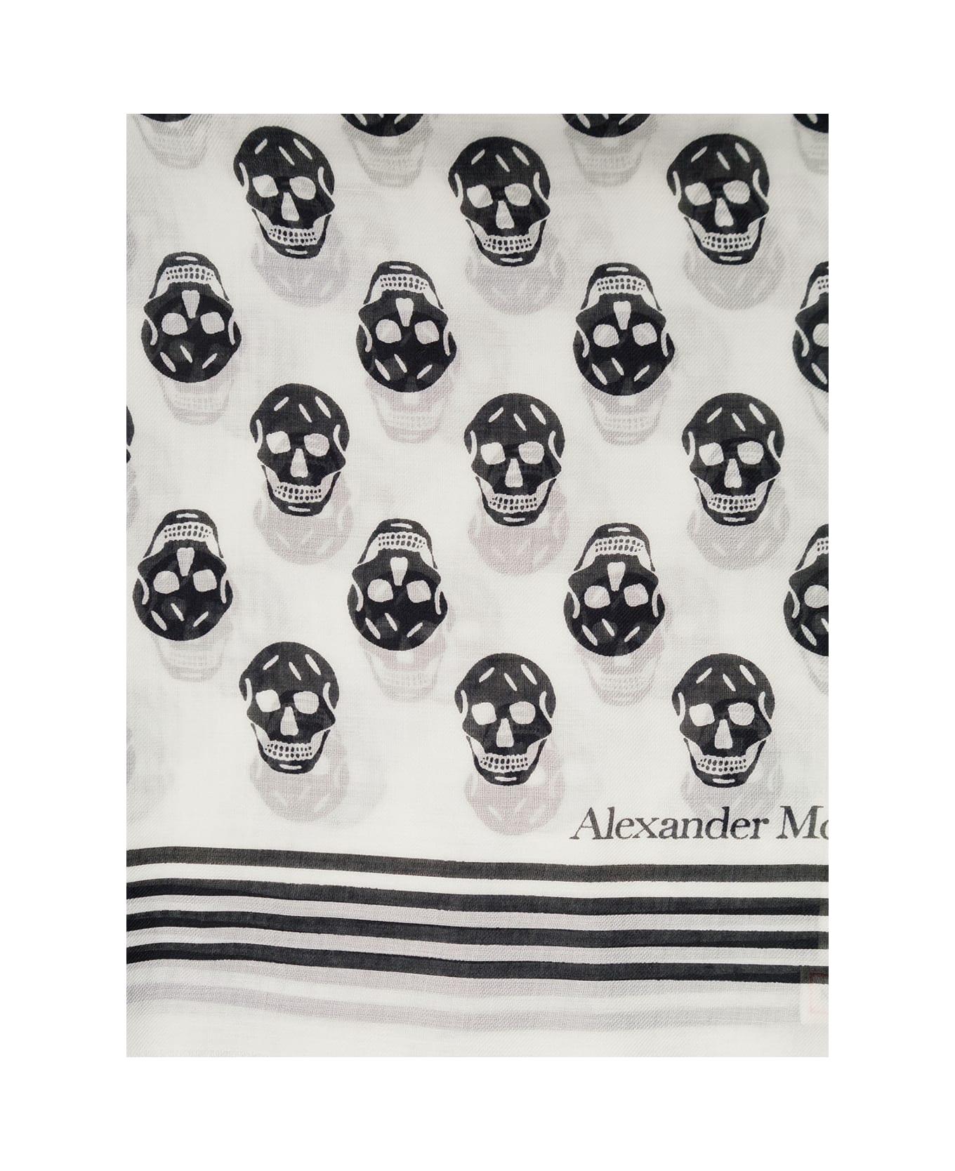 Alexander McQueen Biker Skull Print Scarf - White スカーフ