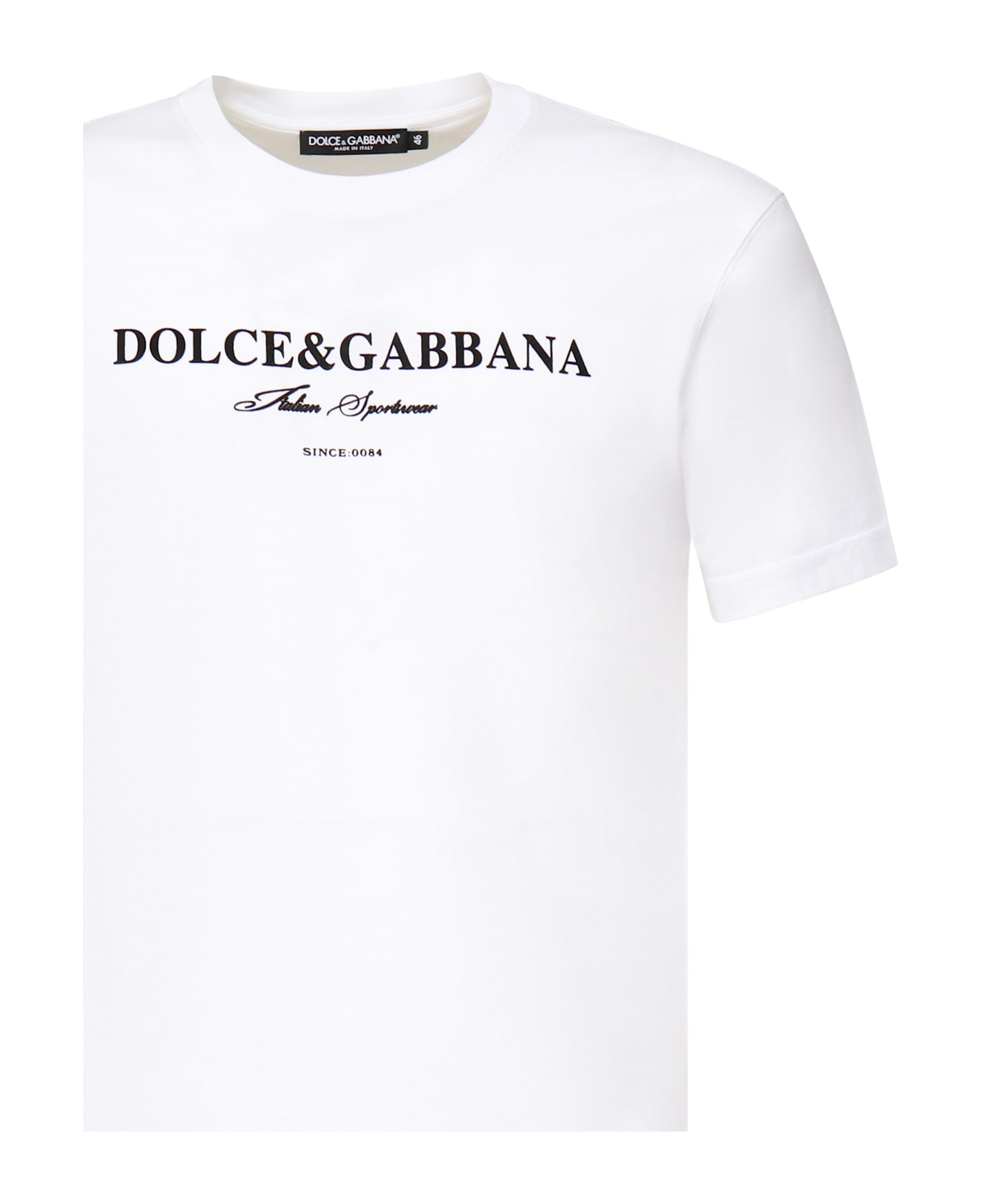 Dolce 
Gabbana Flock Print T-shirt - White