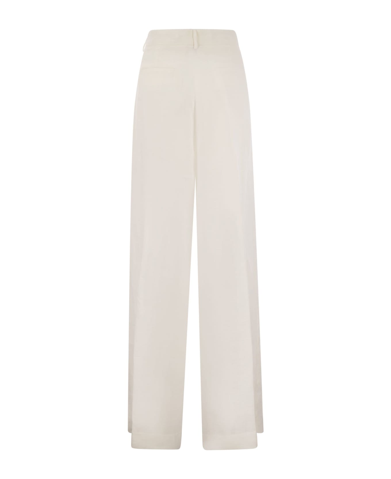 Antonelli Tulipano - Linen Wide Trousers - White