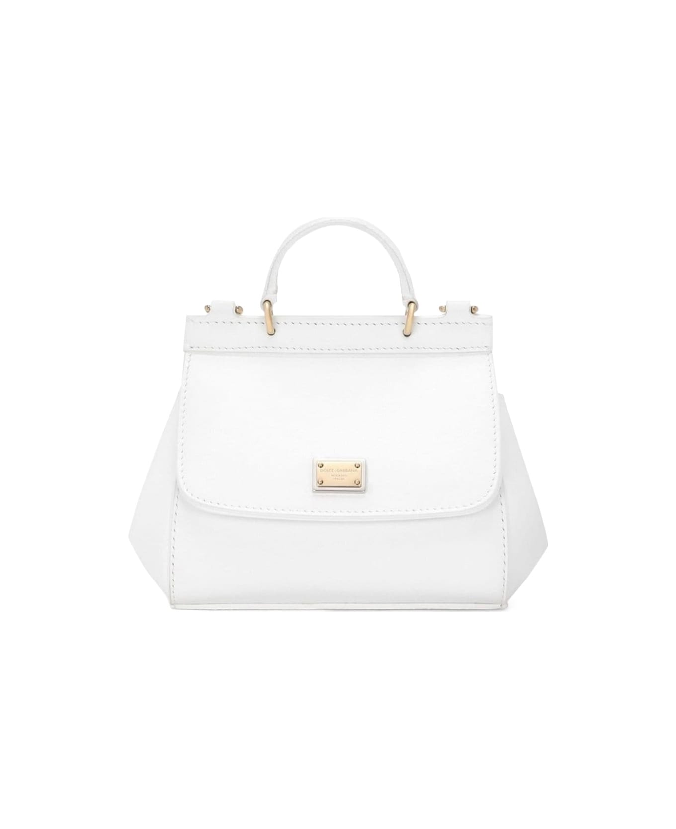 Dolce & Gabbana White Nappa Calfskin Shoulder Bag - WHITE