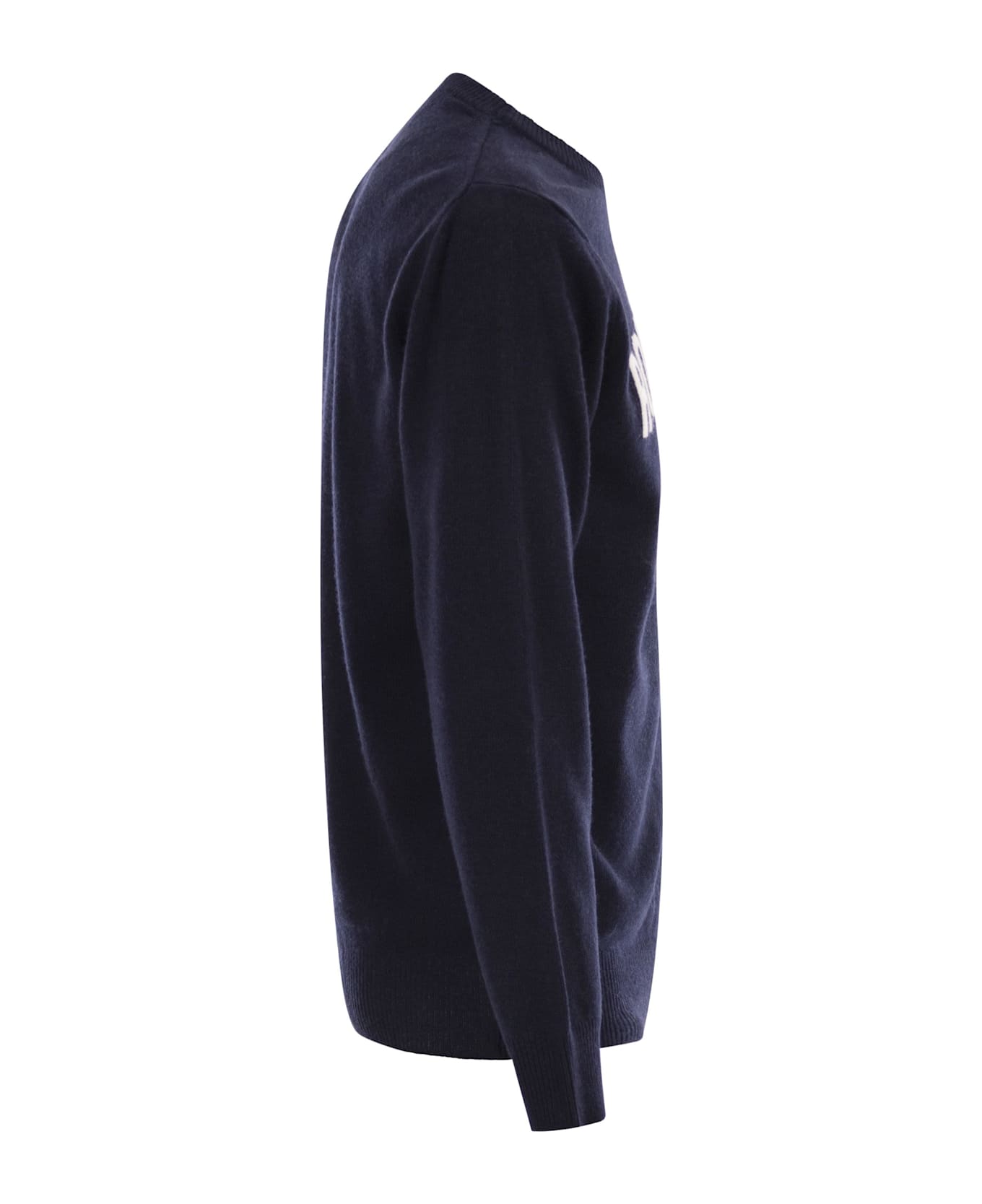 MC2 Saint Barth Heron - Crew Neck Sweater With Embroidery On The Front - Blue