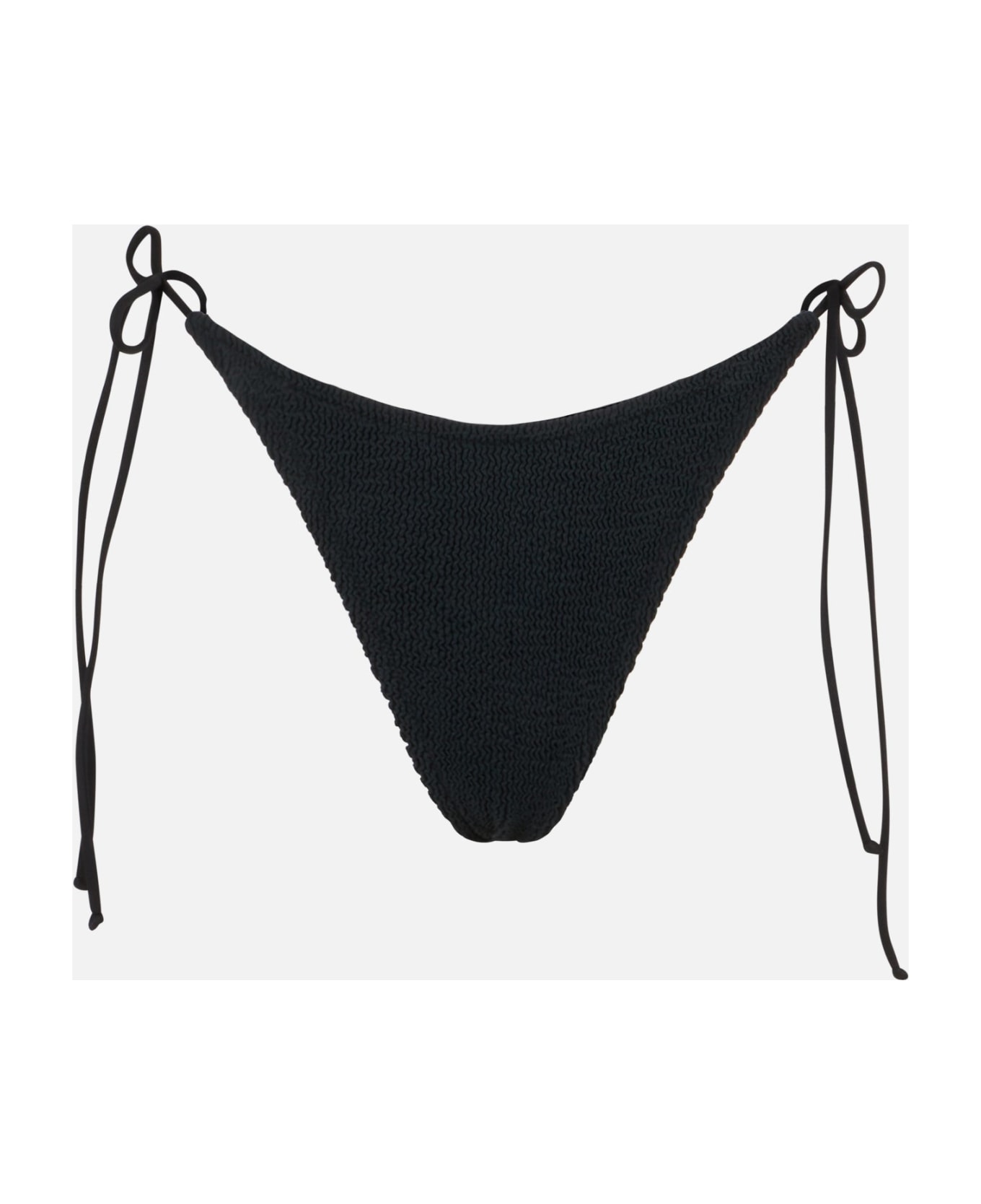 MC2 Saint Barth Woman Black Crinkle Cheeky Swim Briefs - BLACK