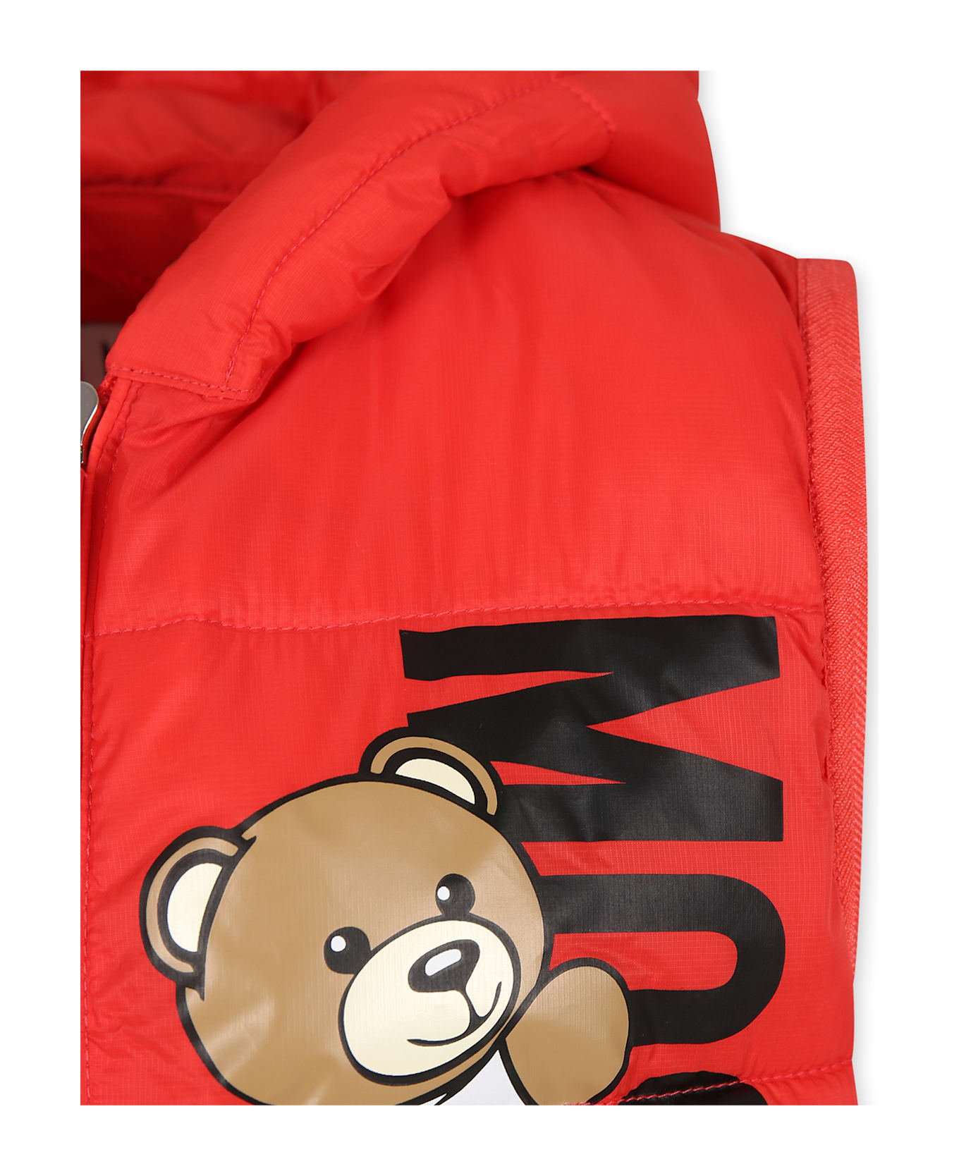 Moschino Red Vest For Boy With Teddy Bear - Red